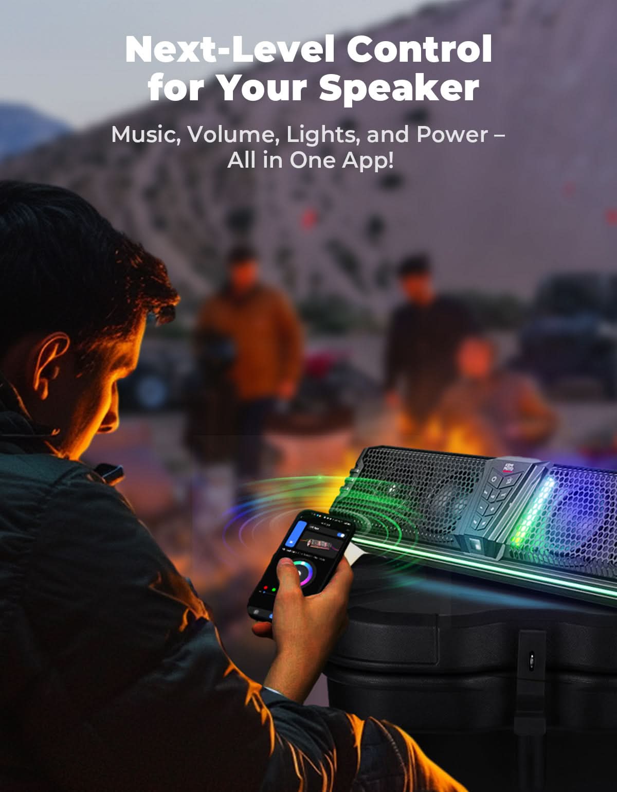 Photo of Midnight 60 UTV Soundbar 26" – Bluetooth & RGB Lights, Waterproof 2025 for Golf Cart/ATV/Polaris by Kemimoto - Premium for UTVs / Side by Sides