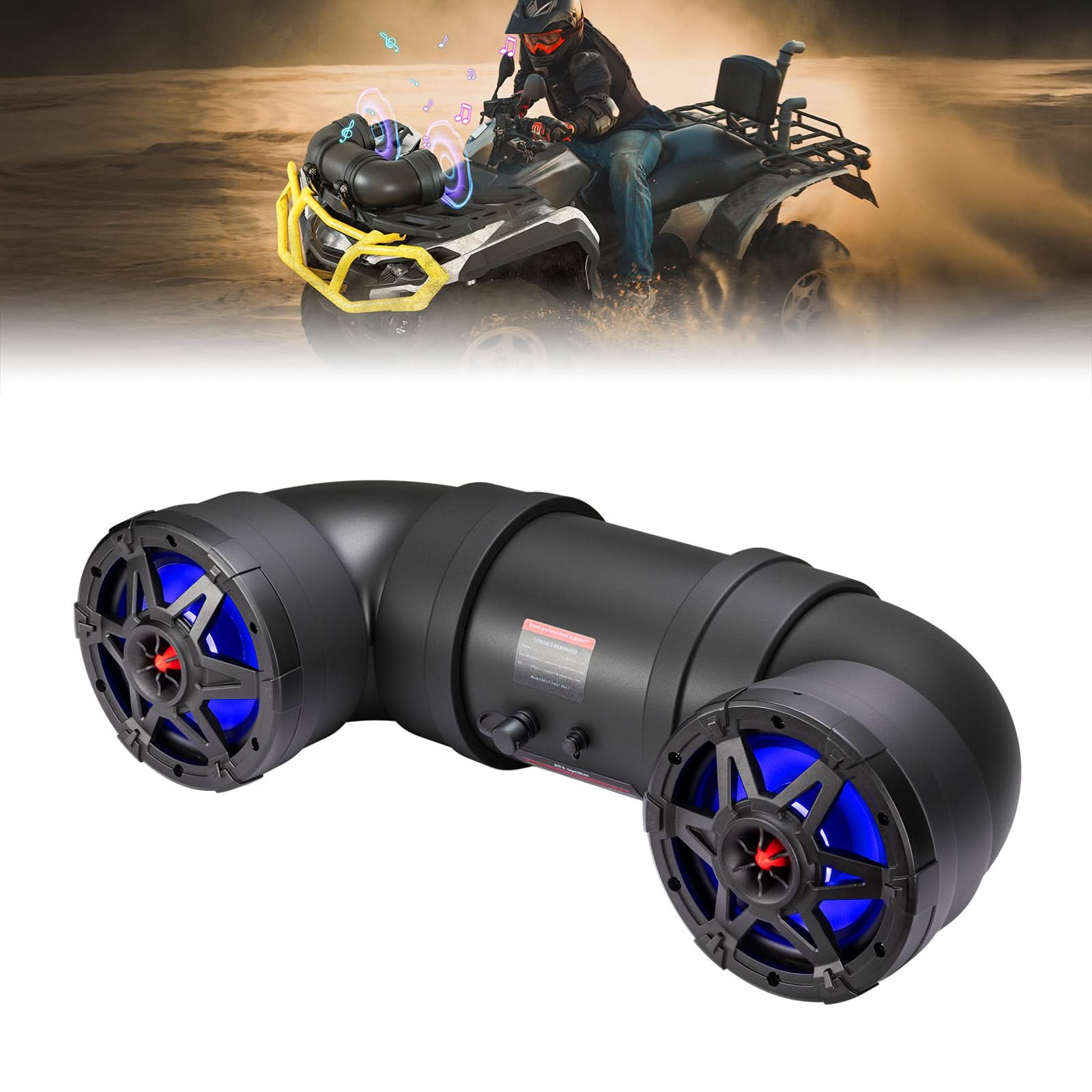 Photo of Kemimoto ATV Bluetooth Speaker 6.5" Sound Bar with RGB Lights for Polaris Can-Am by Kemimoto - Premium for UTVs / Side by Sides
