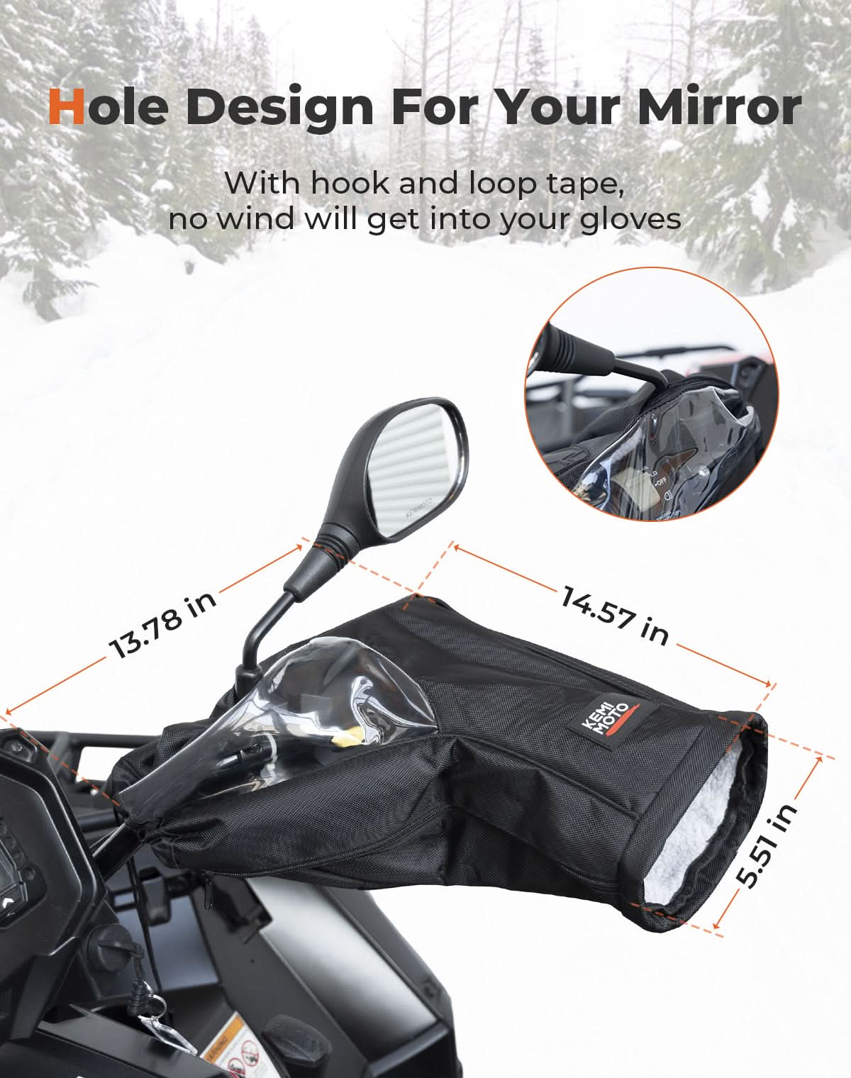 Photo of Upgraded ATV Waterproof Gloves for Motorcycle Sportsman Grizzly Scrambler FourTrax by Kemimoto - Premium for UTVs / Side by Sides