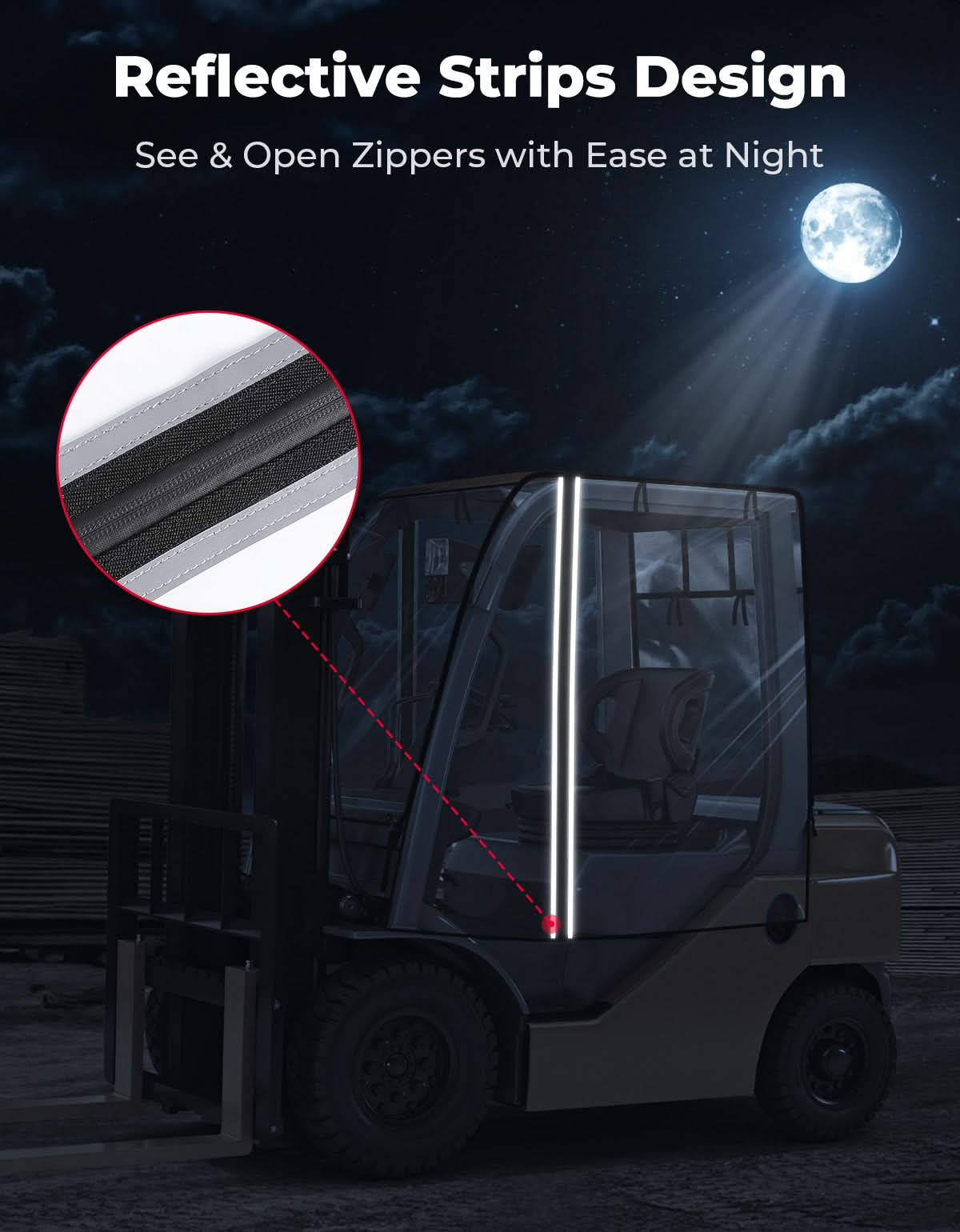 Photo of Kemimoto Forklift Cover for Rain with Rear Window, Waterproof Cab Enclosure Clear Fork Truck by Kemimoto - Premium for UTVs / Side by Sides