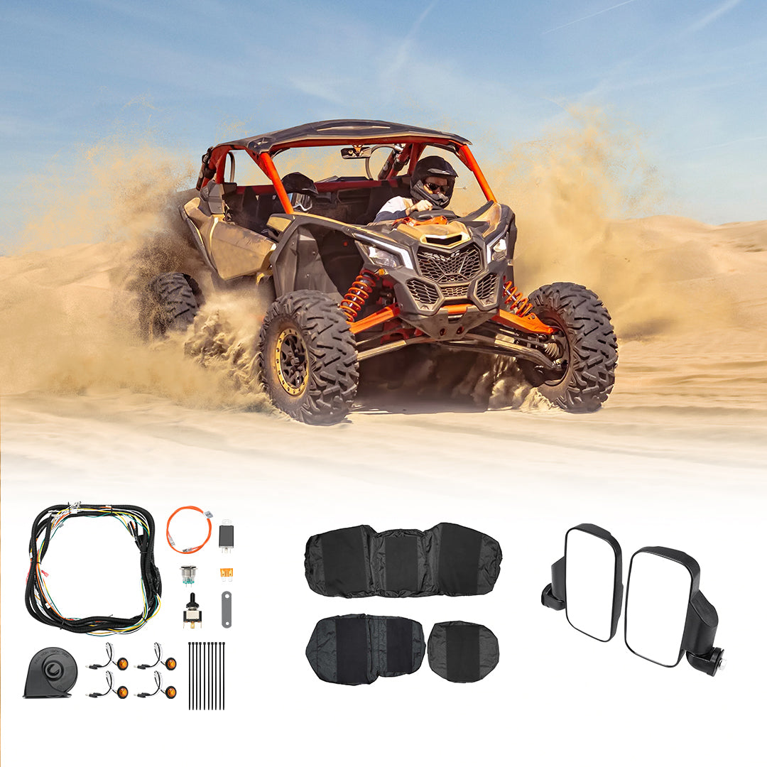 Photo of Kemimoto Crew Turn Signal Kit & Seat Cover & Side Mirrors For Polaris Ranger XP 1000 by Kemimoto - Premium for UTVs / Side by Sides