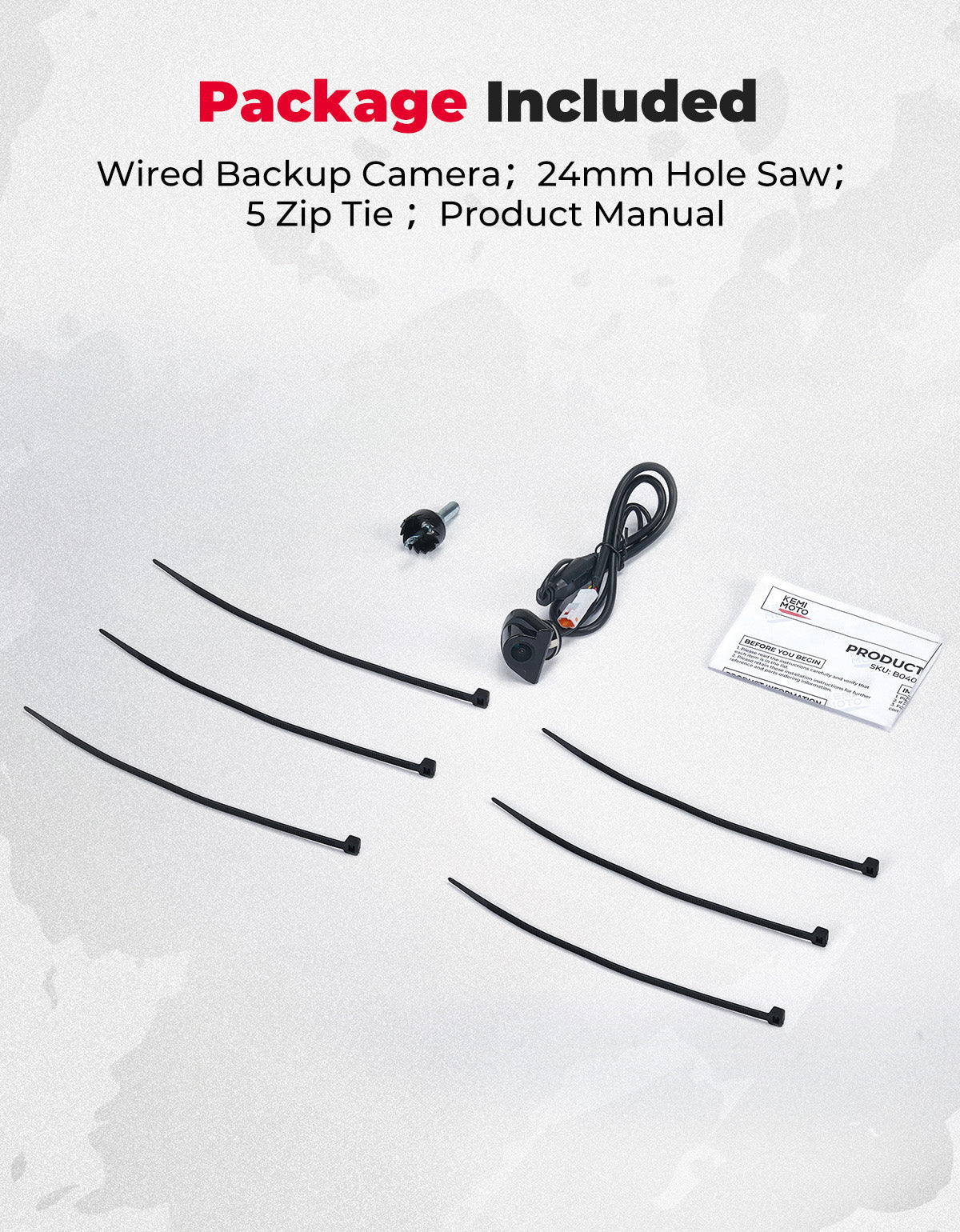 Photo of Plug and Play Wired Rear Camera for Kawasaki Teryx KRX 1000 by Kemimoto - Premium for UTVs / Side by Sides