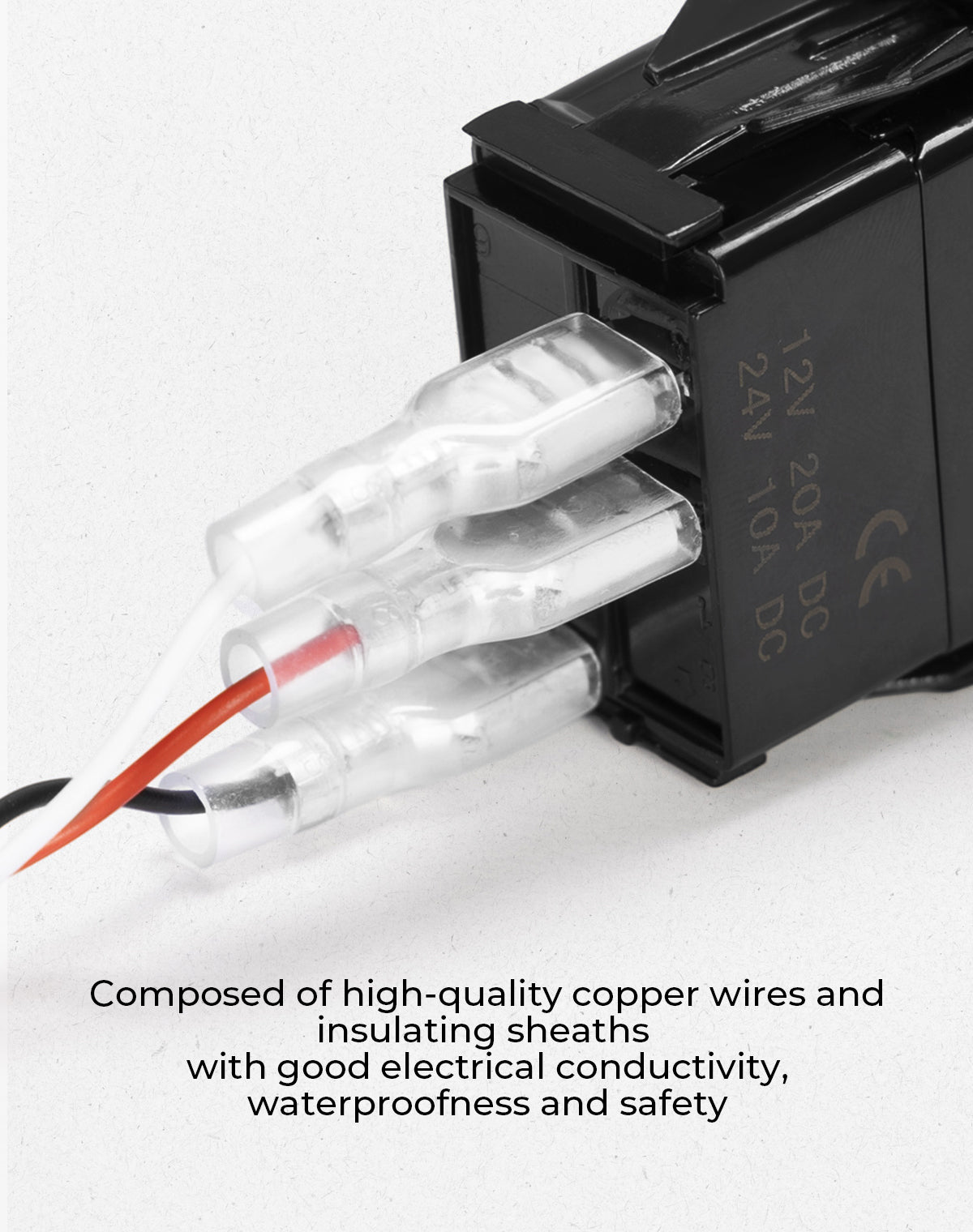 Photo of Whip Lights Rocker Switch with Wiring Harness Kit for 12V UTV ATV by Kemimoto - Premium for UTVs / Side by Sides