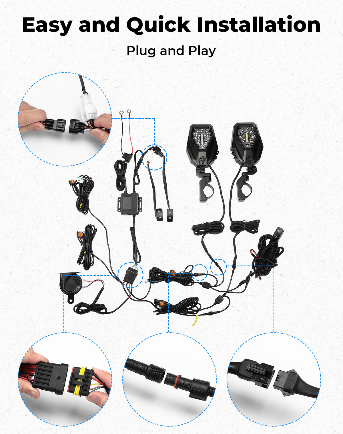 Photo of Turn Signal Harness: Synchronize KM Turn Signal Mirrors and Kits with One Switch by Kemimoto - Premium for UTVs / Side by Sides