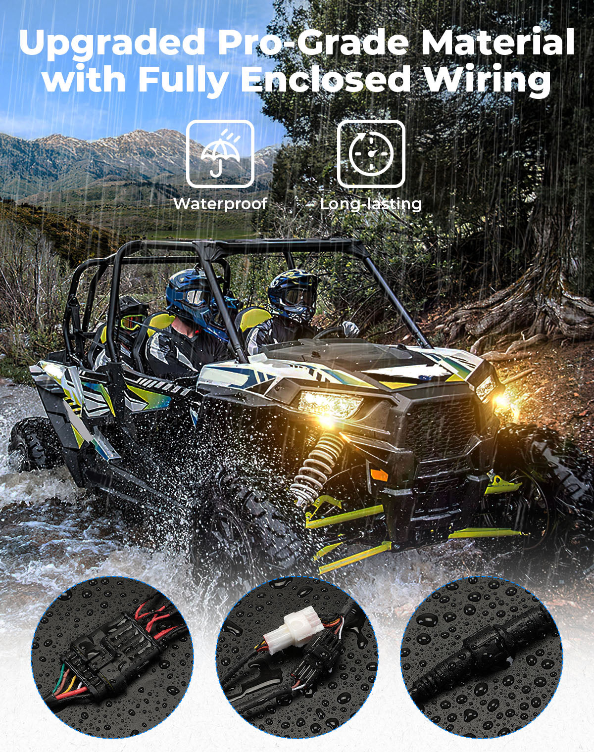 Photo of Turn Signal Harness: Synchronize KM Turn Signal Mirrors and Kits with One Switch by Kemimoto - Premium for UTVs / Side by Sides
