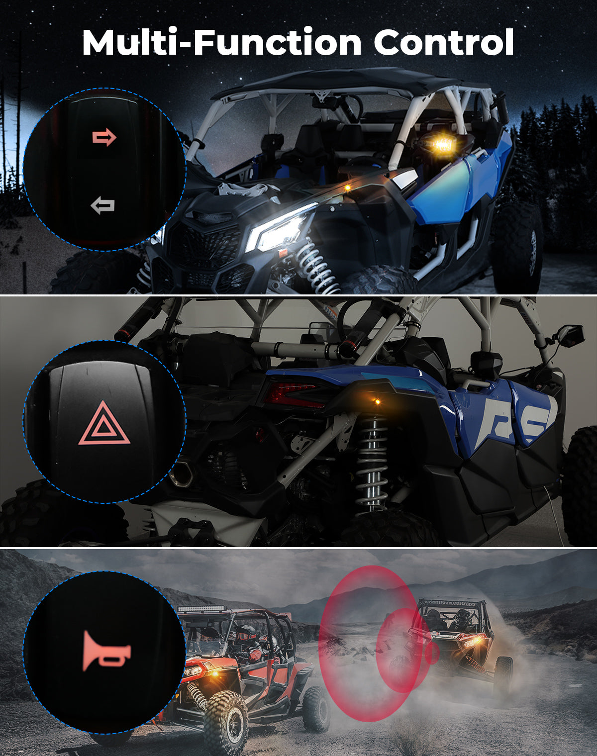 Photo of Turn Signal Harness: Synchronize KM Turn Signal Mirrors and Kits with One Switch by Kemimoto - Premium for UTVs / Side by Sides