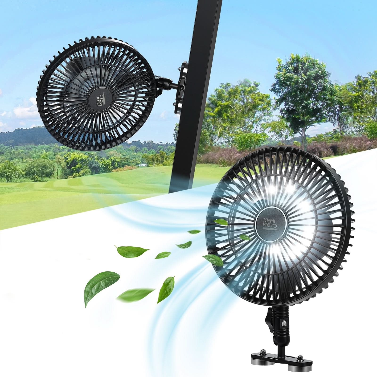Photo of Magnetic Fan for Golf Cart, Forklift, Tractor, UTV by Kemimoto - Premium for UTVs / Side by Sides