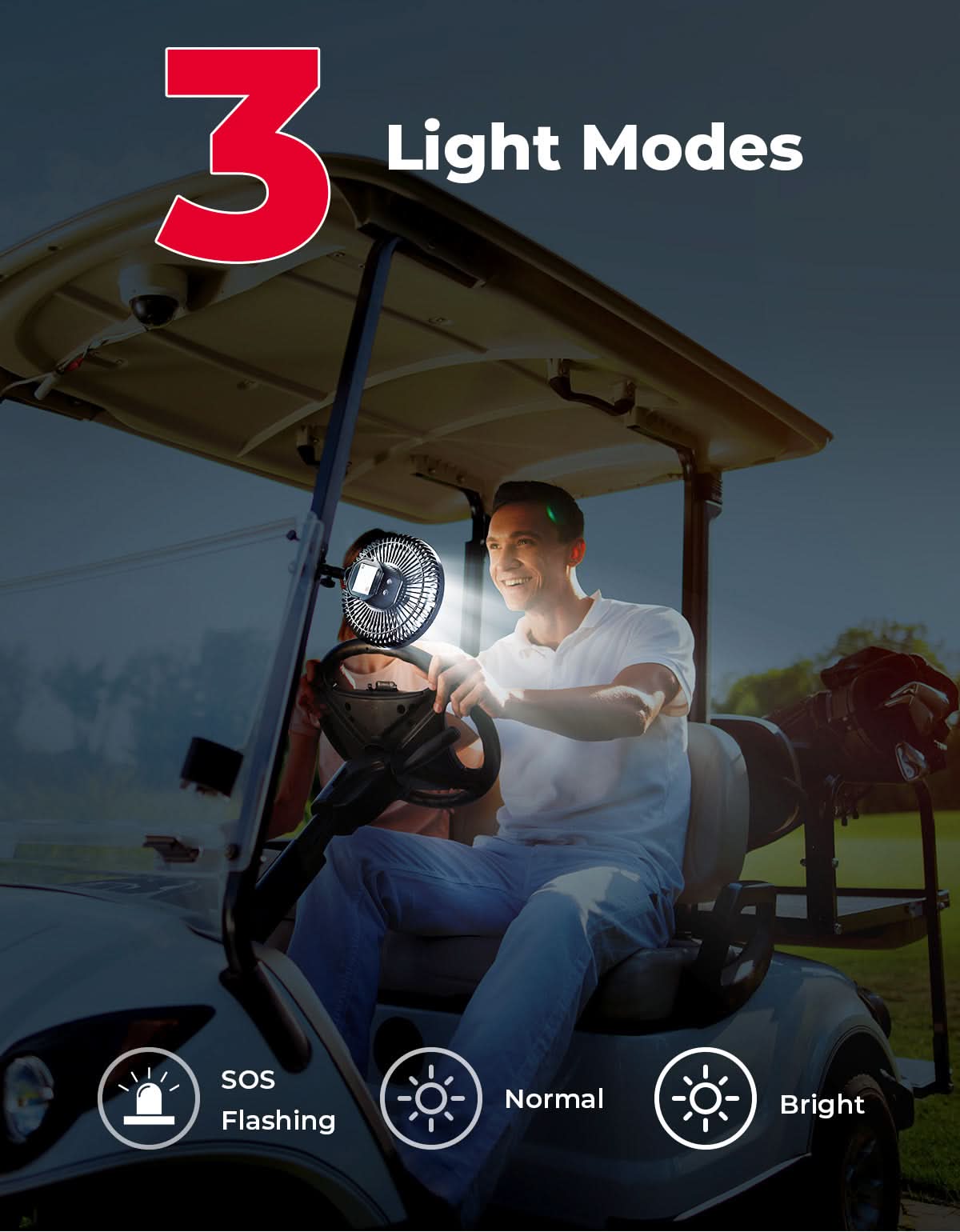 Photo of Magnetic Fan for Golf Cart, Forklift, Tractor, UTV by Kemimoto - Premium for UTVs / Side by Sides