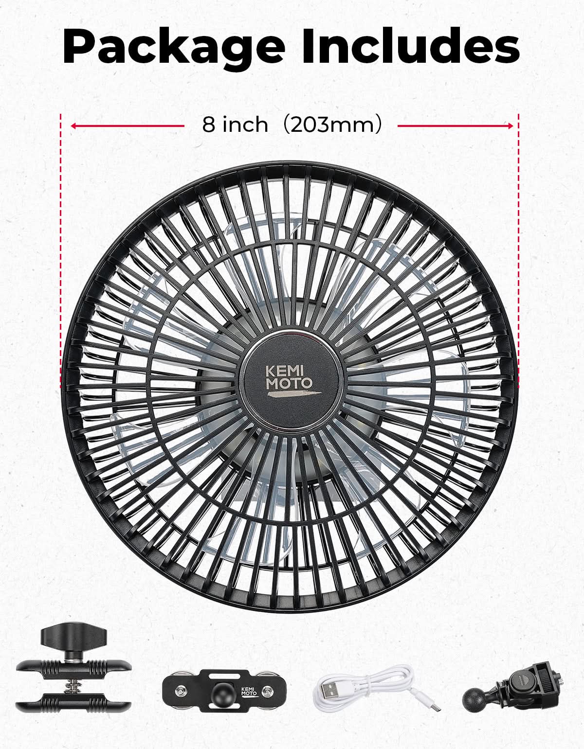 Photo of Magnetic Fan for Golf Cart, Forklift, Tractor, UTV by Kemimoto - Premium for UTVs / Side by Sides