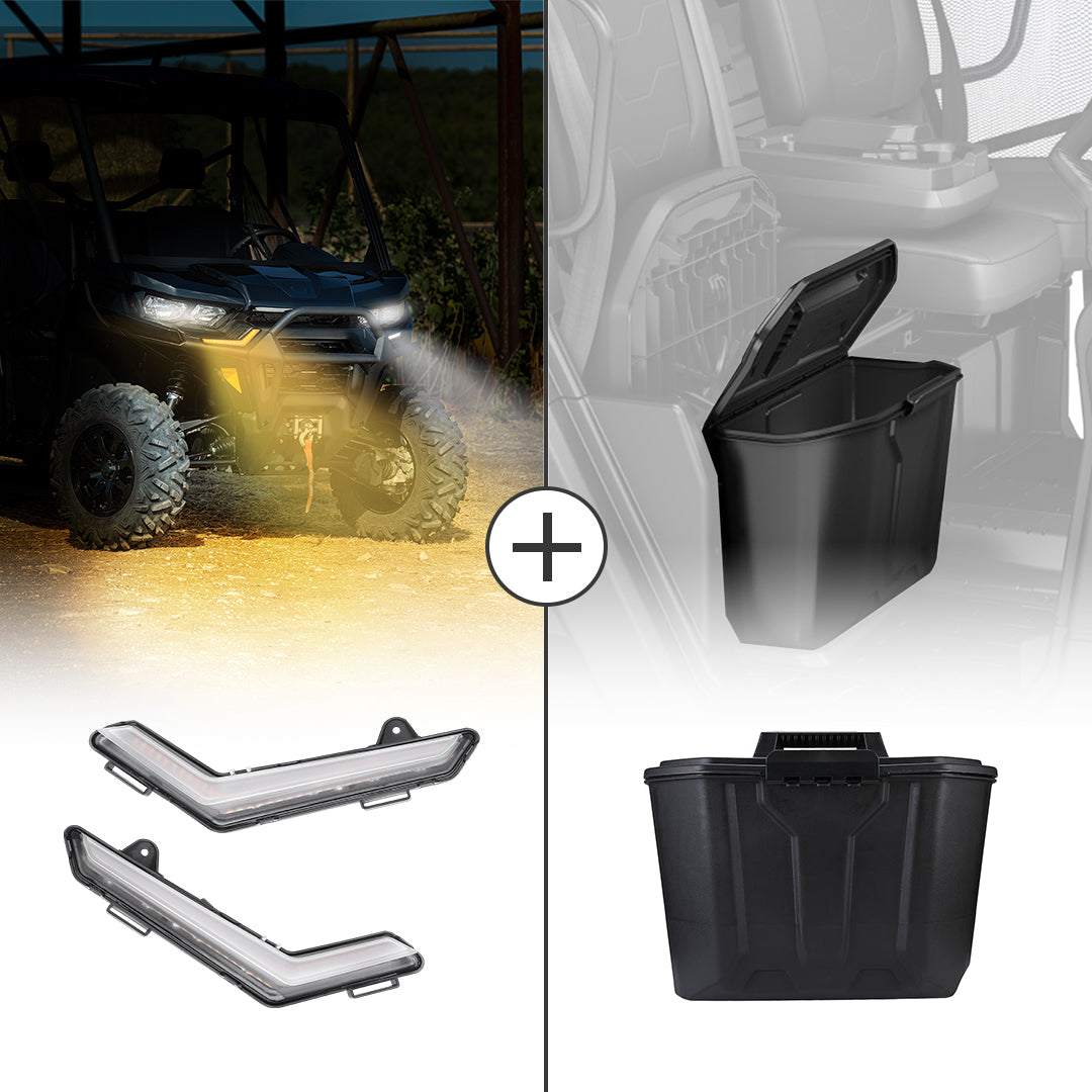 Photo of DRL Signal Light & 14L Storage Box For Can am Defender by Kemimoto - Premium for UTVs / Side by Sides