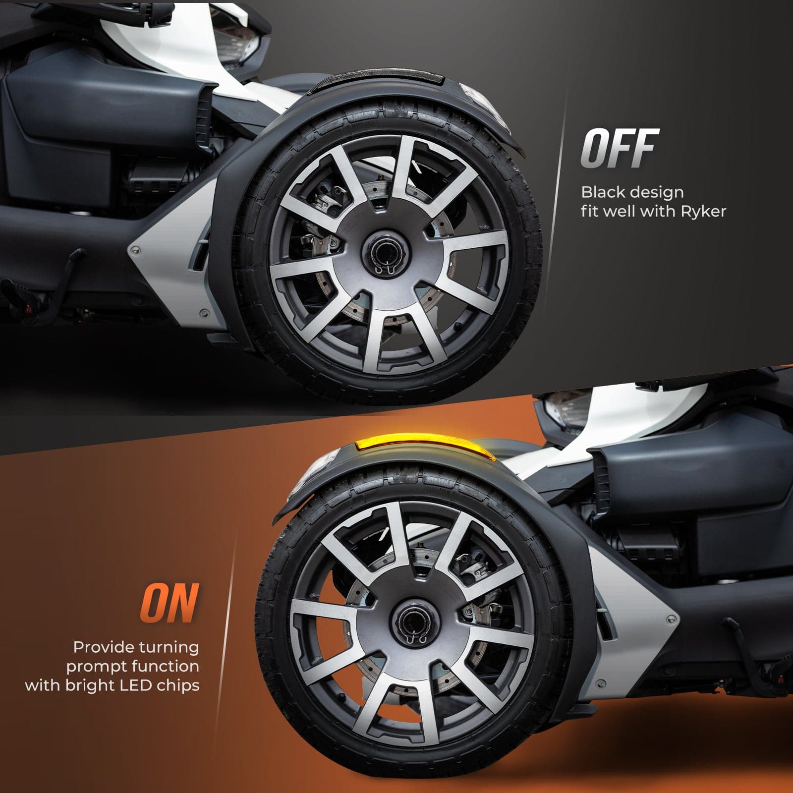 Photo of 2 PCS Front Fender LED Light For Can-Am Ryker 600, 900 by Kemimoto - Premium for UTVs / Side by Sides