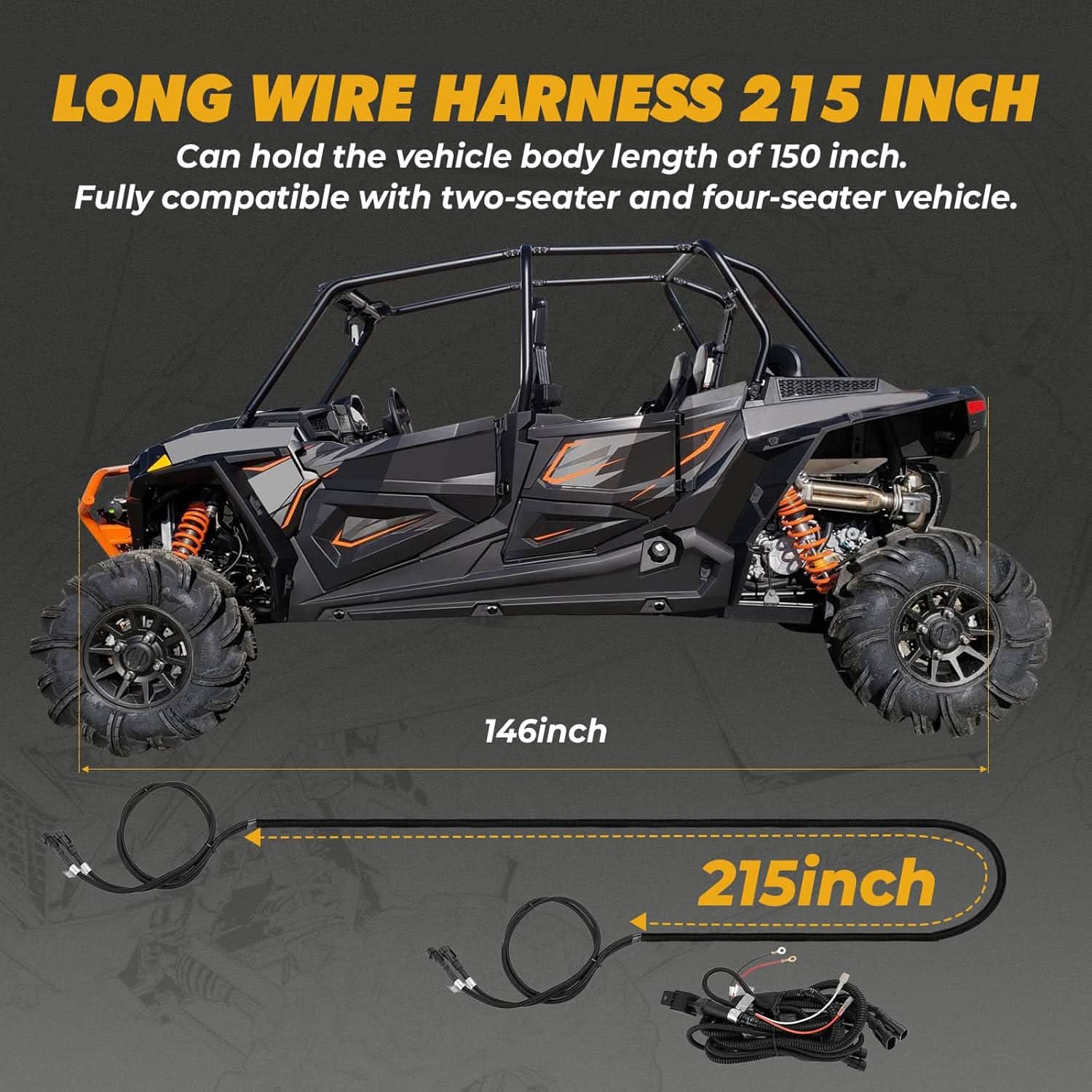 Photo of UTV Turn Signal Kit with Horn for Polaris, Can-Am, Kawasaki, Arctic Cat, CFMOTO by Kemimoto - Premium for UTVs / Side by Sides