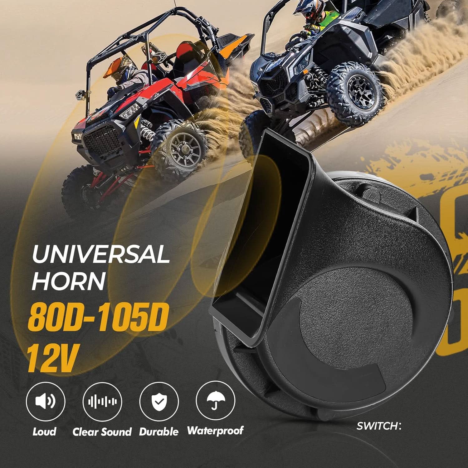 Photo of UTV Turn Signal Kit with Horn for Polaris, Can-Am, Kawasaki, Arctic Cat, CFMOTO by Kemimoto - Premium for UTVs / Side by Sides