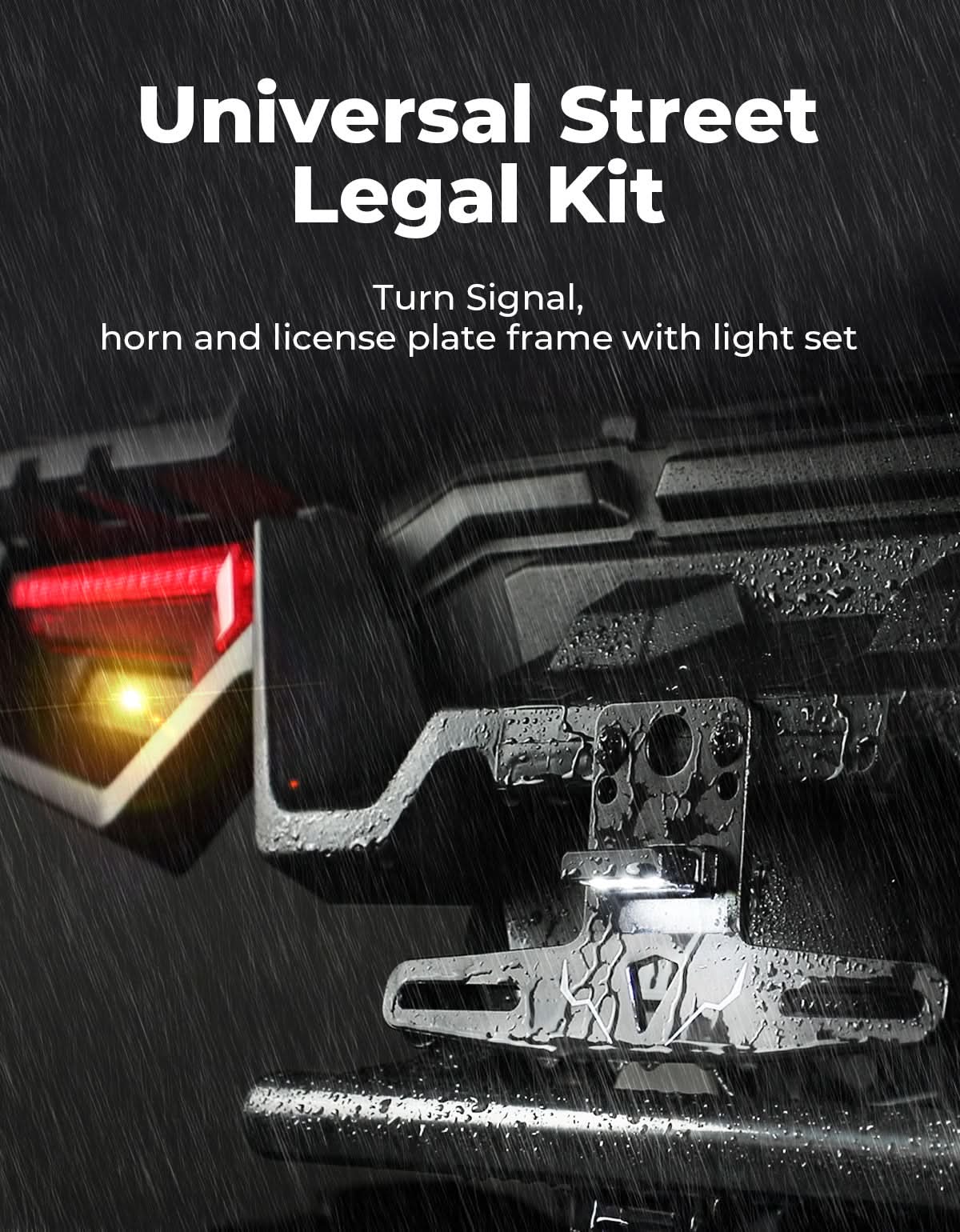 Photo of UTV Turn Signal Kit with 110D Horn and License Plate Holder with Light for Polaris, Can-Am, Teryx, CFMOTO by Kemimoto - Premium for UTVs / Side by Sides