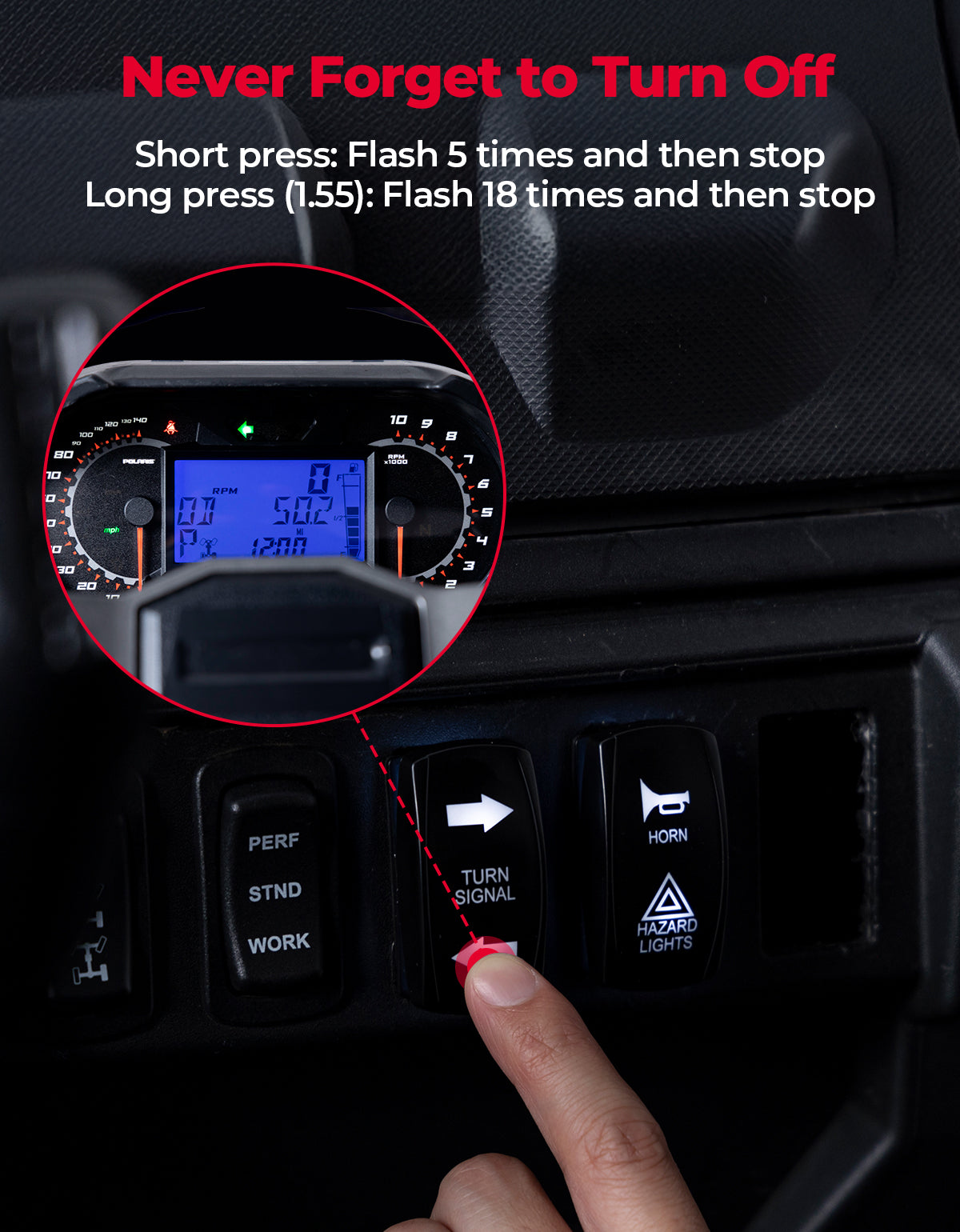 Photo of UTV Turn Signal Kit for 2018+ Ranger XP 1000/Crew/2014-2023 RZR XP 1000 by Kemimoto - Premium for UTVs / Side by Sides