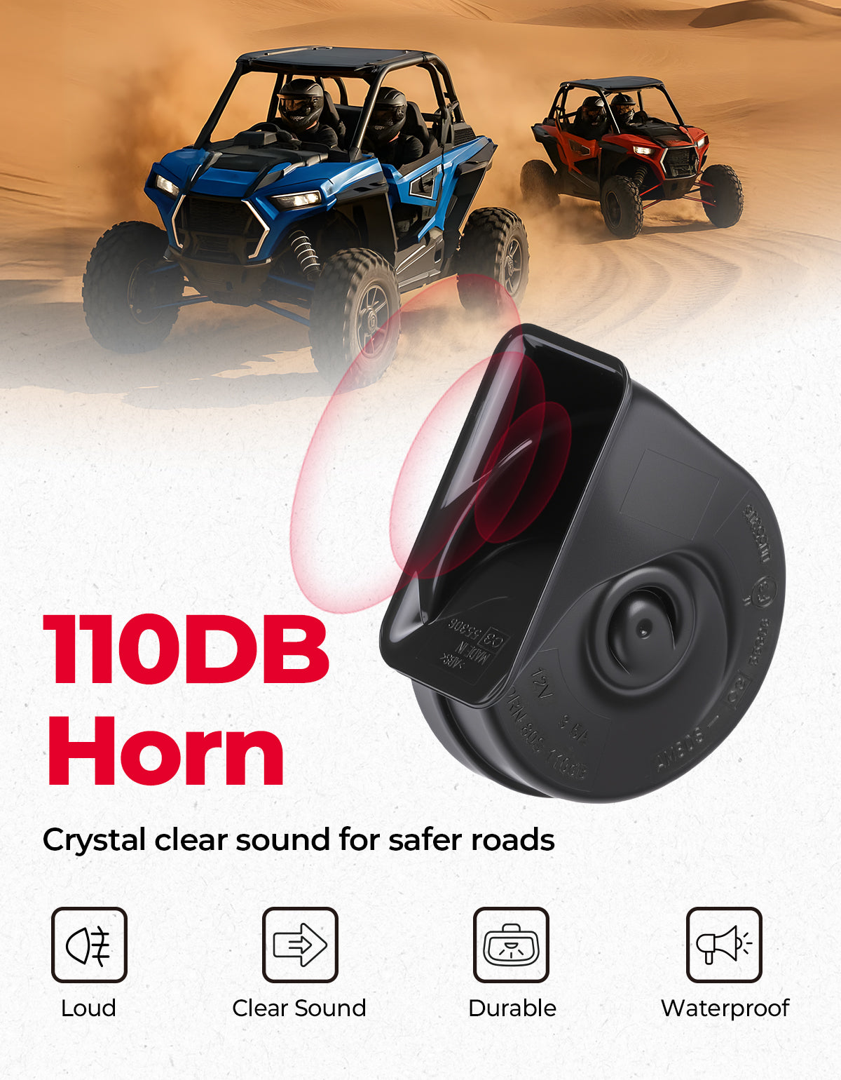 Photo of UTV Turn Signal Kit for 2018+ Ranger XP 1000/Crew/2014-2023 RZR XP 1000 by Kemimoto - Premium for UTVs / Side by Sides