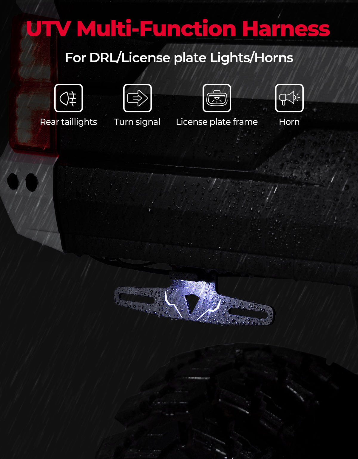 Photo of UTV Turn Signal Kit for 2018+ Ranger XP 1000/Crew/2014-2023 RZR XP 1000 by Kemimoto - Premium for UTVs / Side by Sides