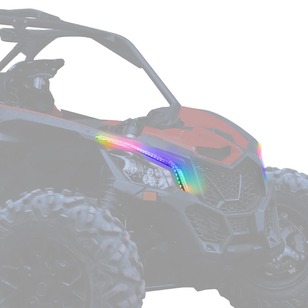 Photo of RGB Fang Lights with APP+RF Remote Control for Can-Am Maverick X3/MAX by Kemimoto - Premium for UTVs / Side by Sides