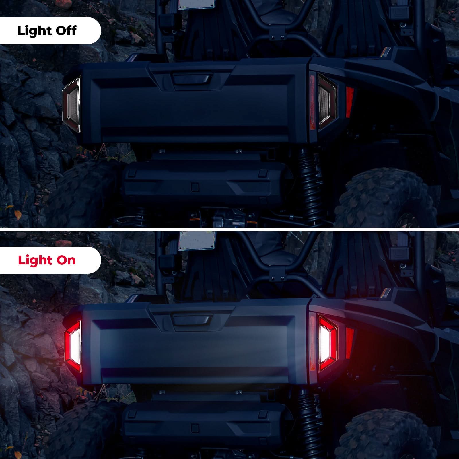 Photo of Pair Rear LED Brake Tail Lights Left+Right For Yamaha RMAX2/4 1000 2021-2024 by Kemimoto - Premium for UTVs / Side by Sides