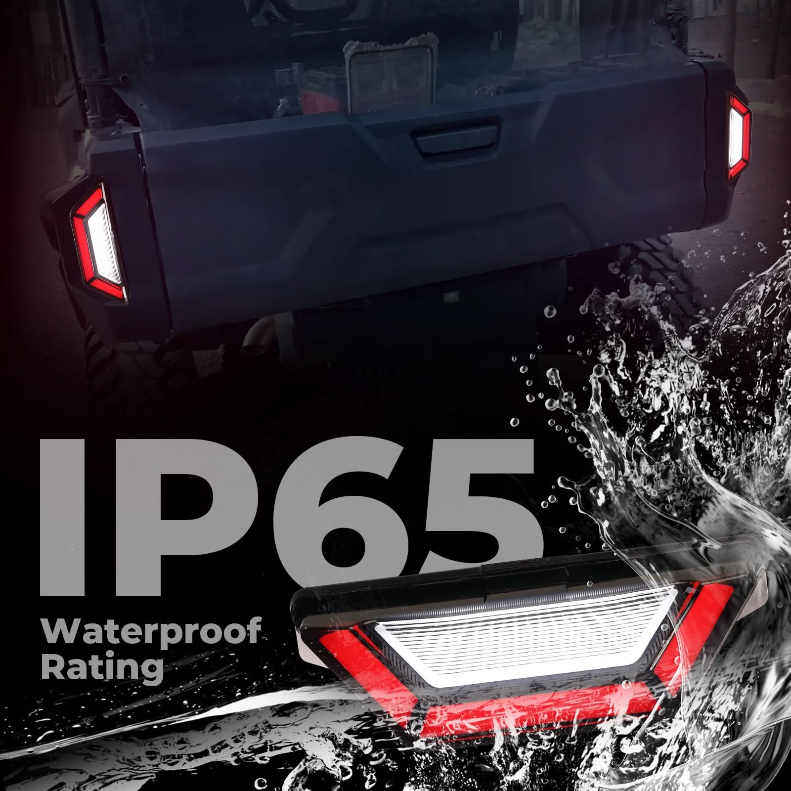 Photo of Pair Rear LED Brake Tail Lights Left+Right For Yamaha RMAX2/4 1000 2021-2024 by Kemimoto - Premium for UTVs / Side by Sides