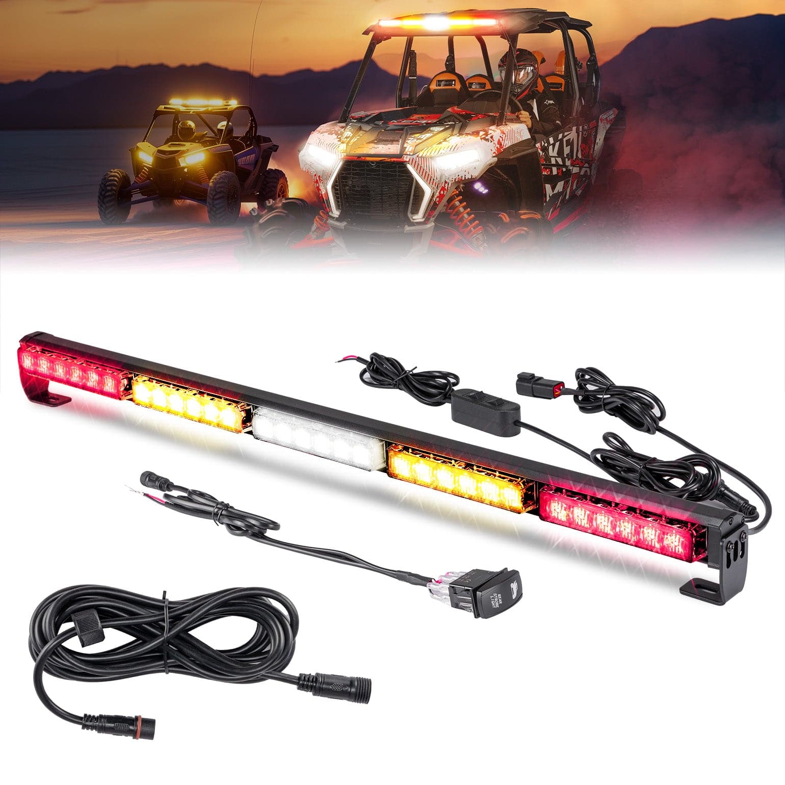 Photo of 30 inch UTV Chase Light Bar for Can-Am | Polaris | CFmoto | Kawasaki by Kemimoto - Premium for UTVs / Side by Sides