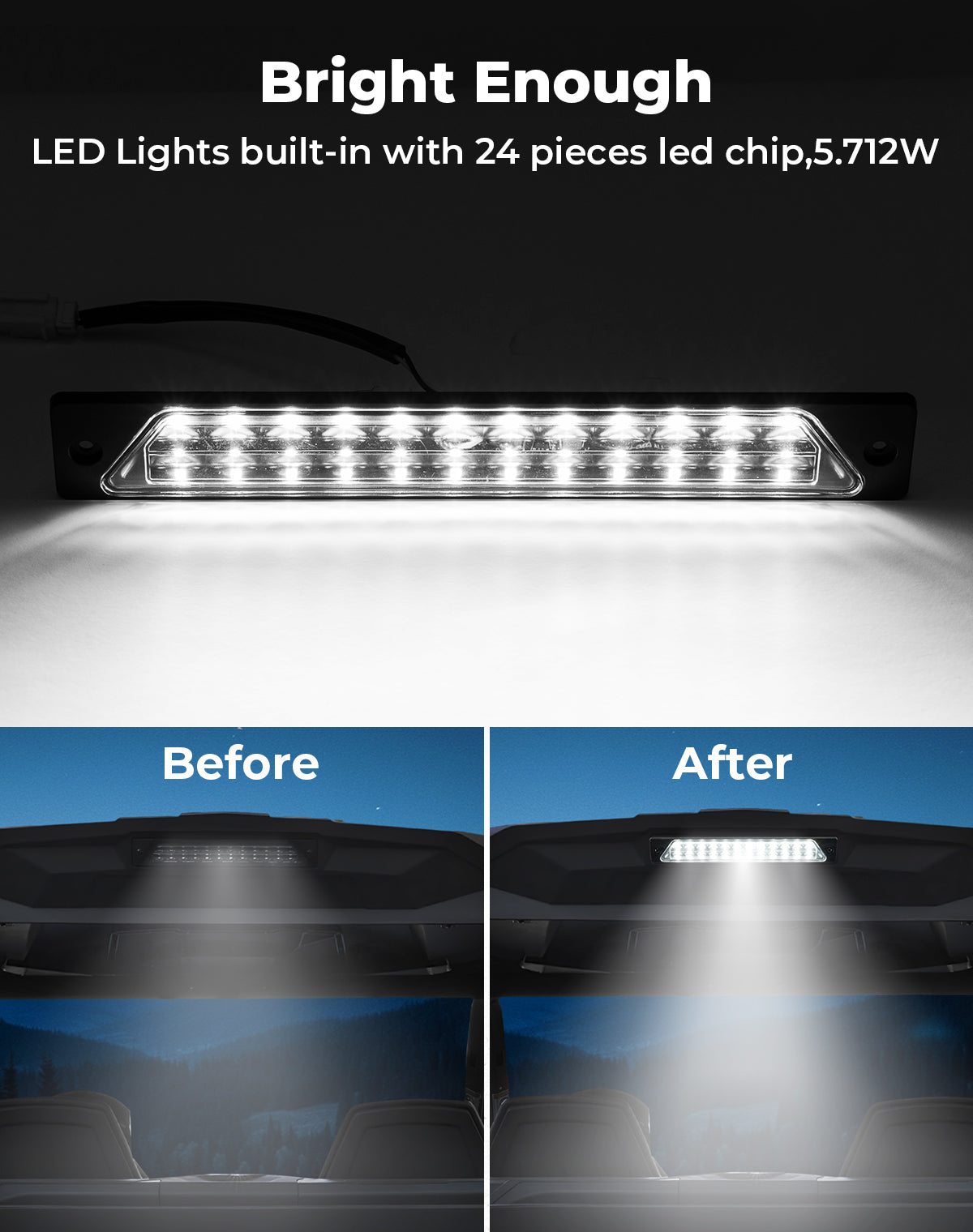 Photo of UTV Rear Cargo Bed Light for Can-Am Commander | Maverick Trail Sport by Kemimoto - Premium for UTVs / Side by Sides