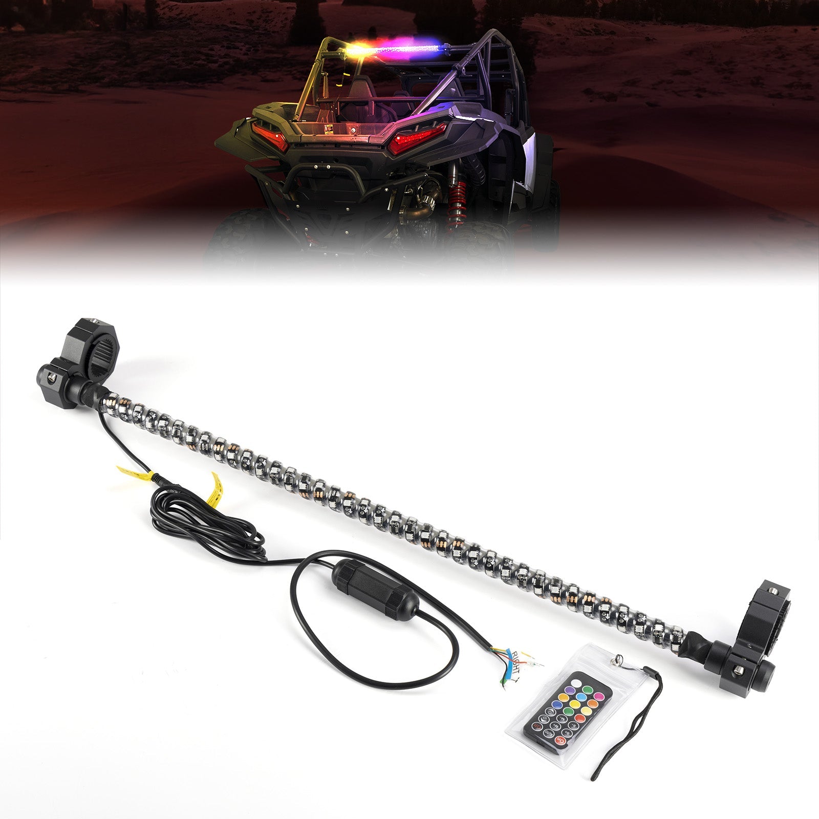 Photo of 30" LED Chase Light Bar fit 1.5” Roll Cage for Polaris RZR, Can-Am Maverick X3 by Kemimoto - Premium for UTVs / Side by Sides