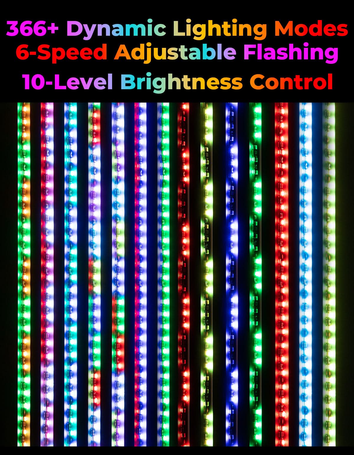 Photo of LED Whip Lights (2PCS) – APP Controlled with Turn/Brake/Reverse Signal Sync, Spring Mount – For UTV/ATV by Kemimoto - Premium for UTVs / Side by Sides