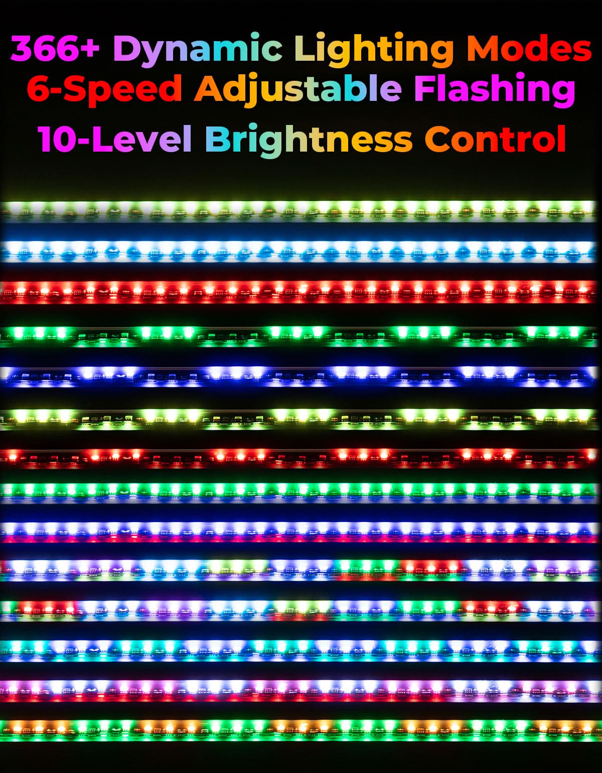 Photo of LED Whip Lights (2PCS) – APP Controlled with Turn/Brake/Reverse Signal Sync, Spring Mount – For UTV/ATV by Kemimoto - Premium for UTVs / Side by Sides