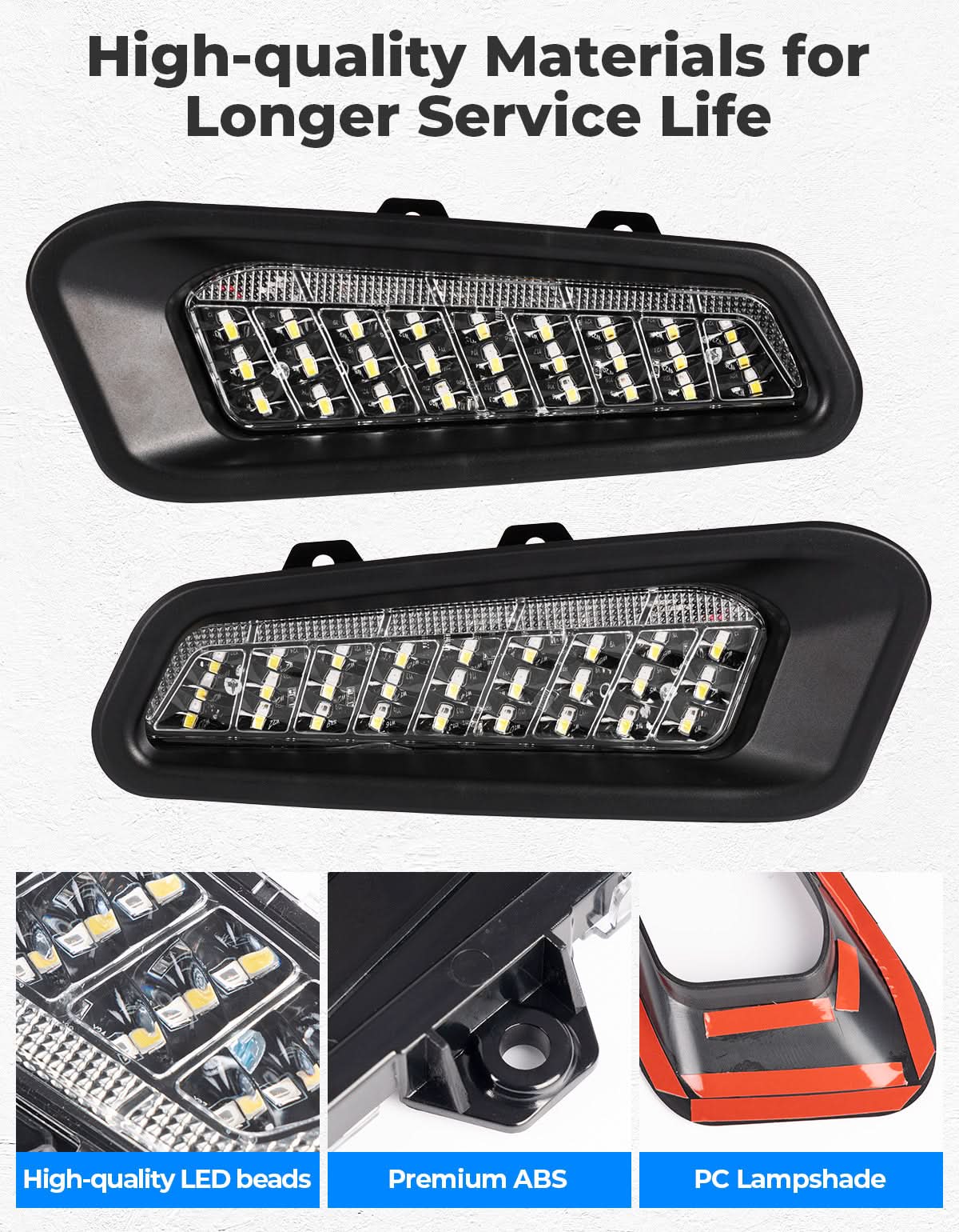 Photo of LED Front Bumper Lights for Polaris Ranger XD 1500 / CREW 2024-2025 by Kemimoto - Premium for UTVs / Side by Sides