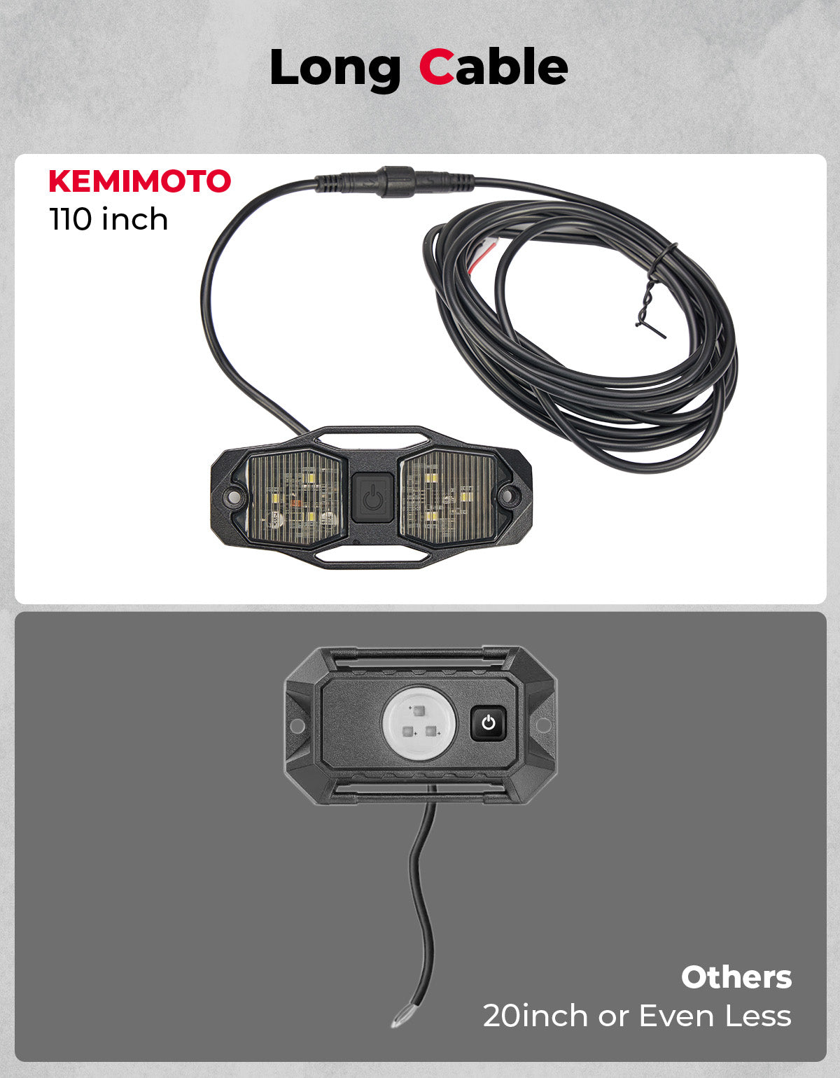 Photo of UTV Aluminum Waterproof Dome Light 600mAh Rechargeable for 1.5"-2" Roll Bar by Kemimoto - Premium for UTVs / Side by Sides