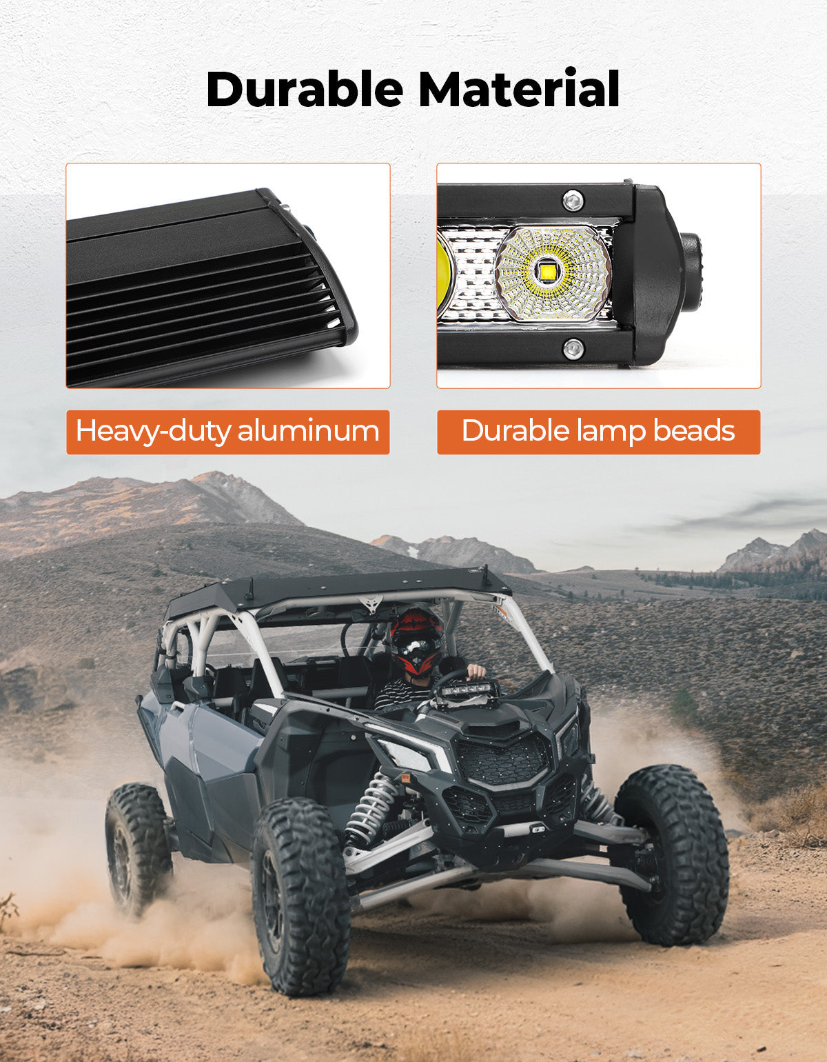 Photo of Shock Tower Light Bar with Mount Bracket for Can-Am Maverick X3&X3 MAX by Kemimoto - Premium for UTVs / Side by Sides
