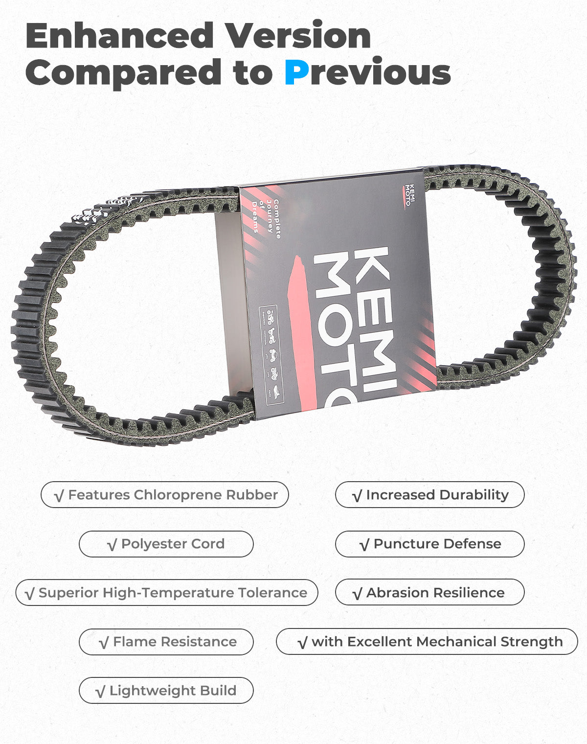 Photo of Heavy Duty Carbon Drive Belt for RZR XP 1000/ General 1000 / S 1000 by Kemimoto - Premium for UTVs / Side by Sides