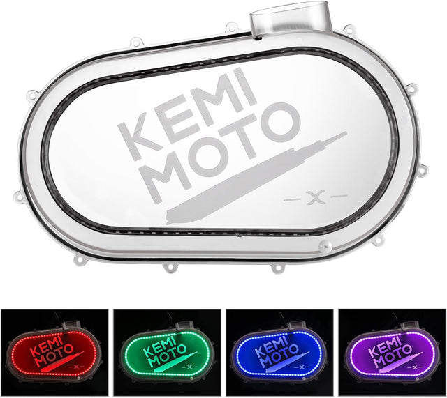 Photo of Outer Clutch Cover with RGB LED Strip Lights for Can-Am Maverick X3/MAX by Kemimoto - Premium for UTVs / Side by Sides
