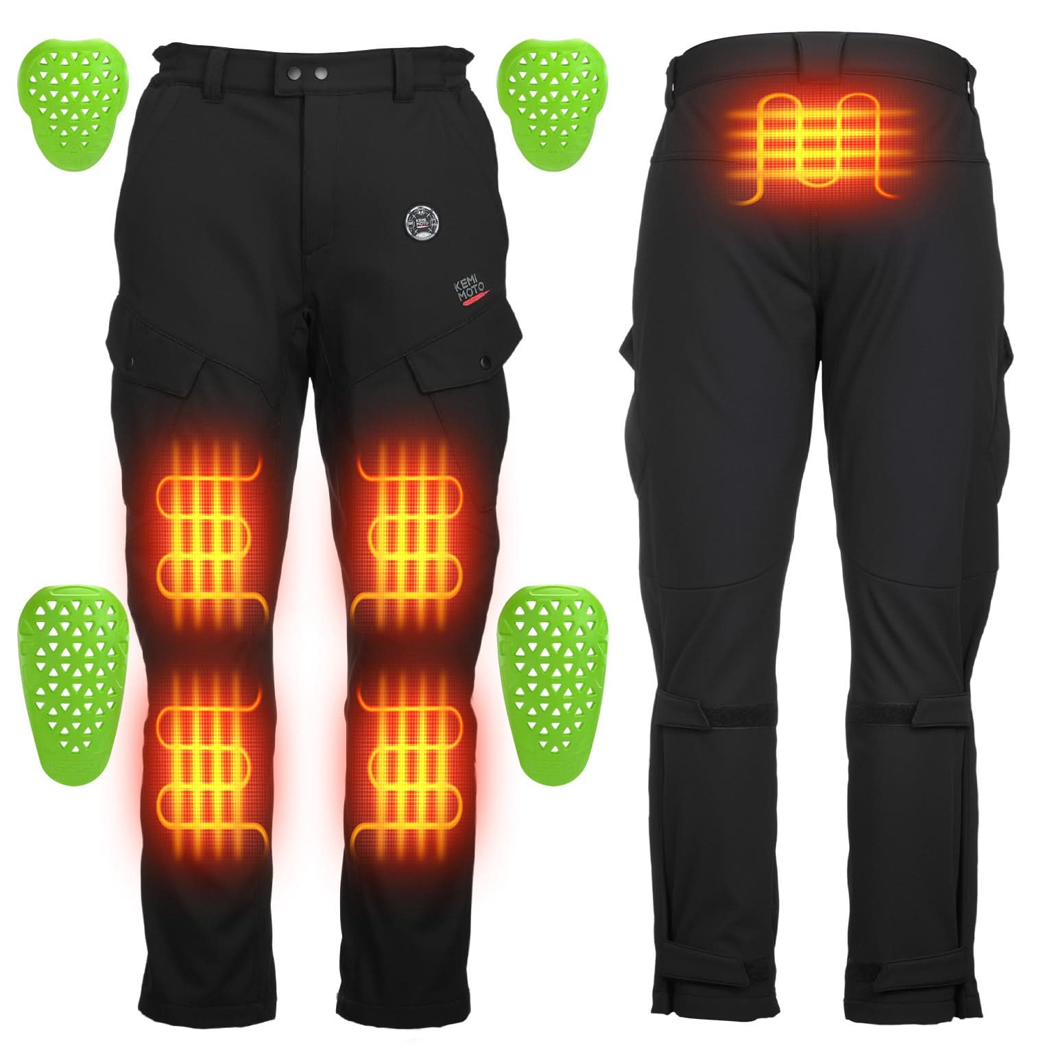 Photo of Men’s Heated Motorcycle Pants with 10000mAh Battery and Armor by Kemimoto - Premium for UTVs / Side by Sides
