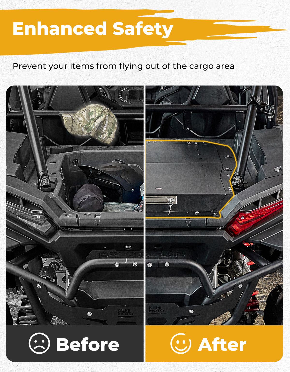 Photo of Trunk Bed Enclosure for 2024+ Polaris RZR XP 1000/4 1000 by Kemimoto - Premium for UTVs / Side by Sides