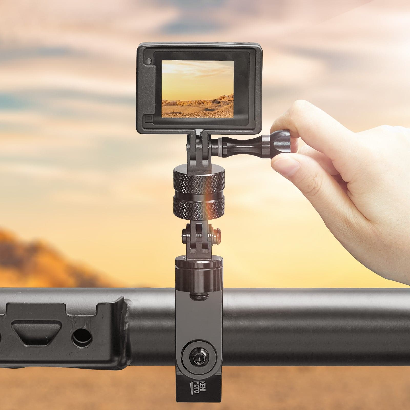 Photo of Universal GoPro Roll Bar Mount by Kemimoto - Premium for UTVs / Side by Sides