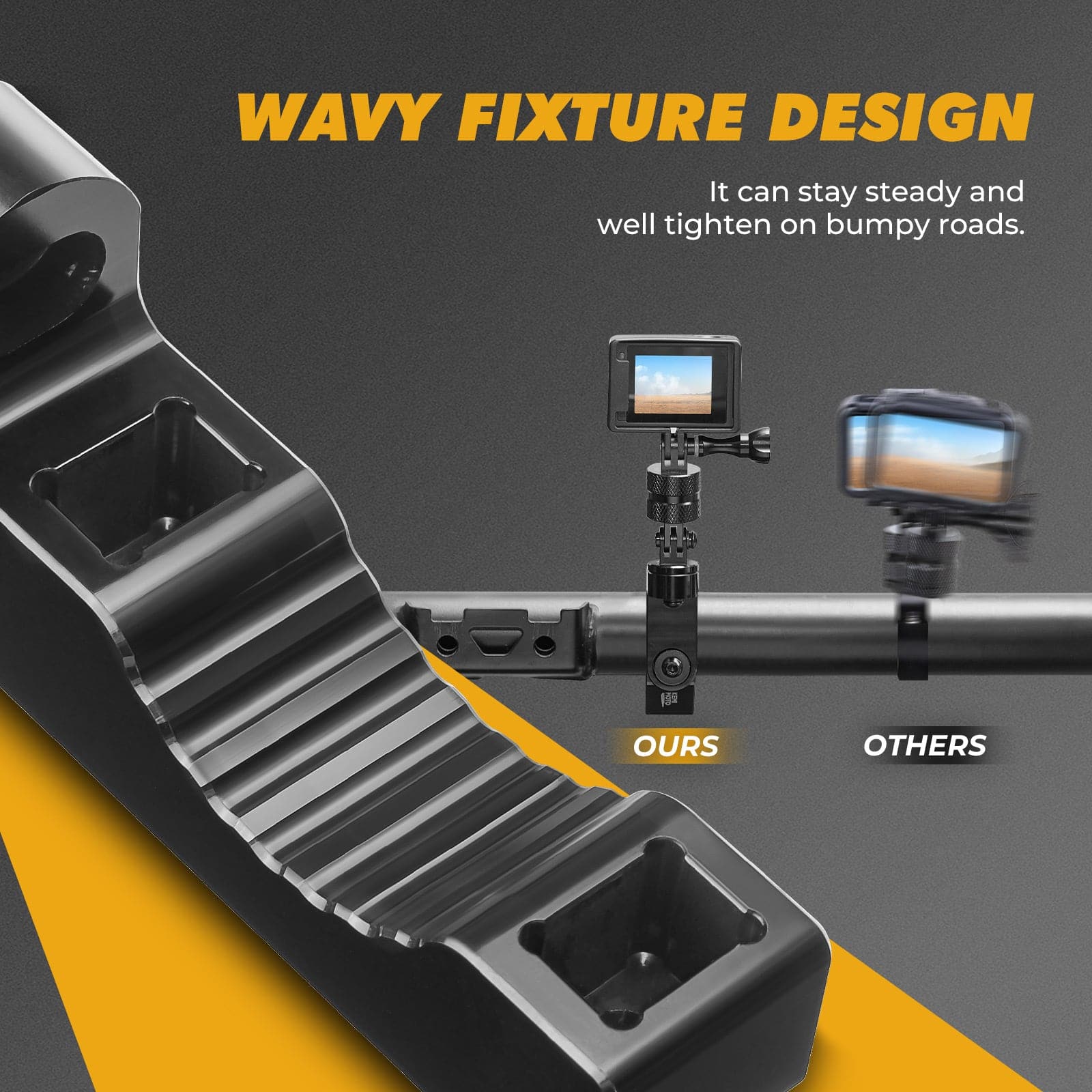 Photo of Universal GoPro Roll Bar Mount by Kemimoto - Premium for UTVs / Side by Sides