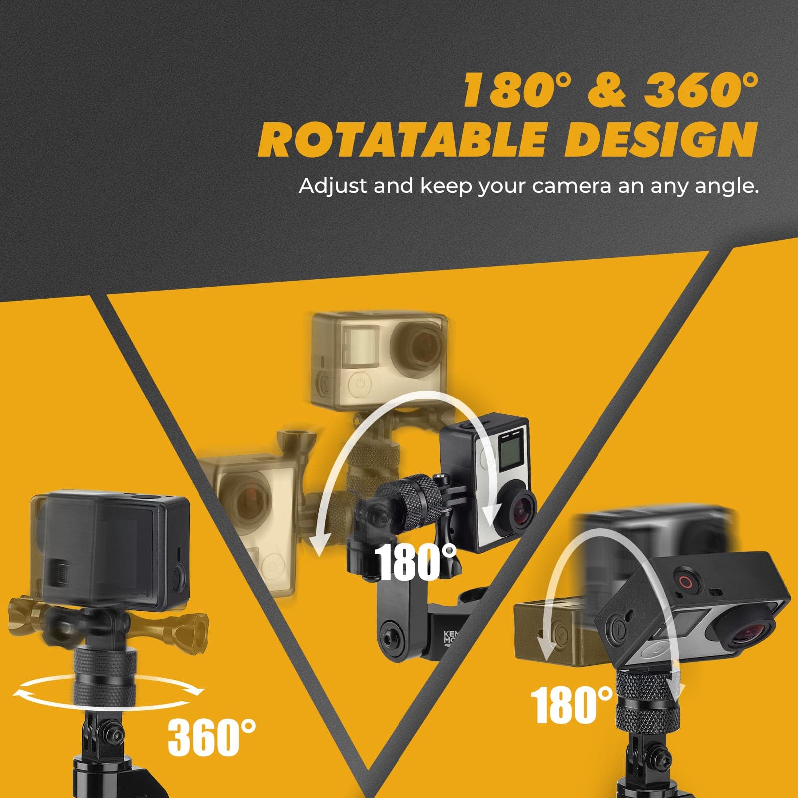 Photo of Universal GoPro Roll Bar Mount by Kemimoto - Premium for UTVs / Side by Sides