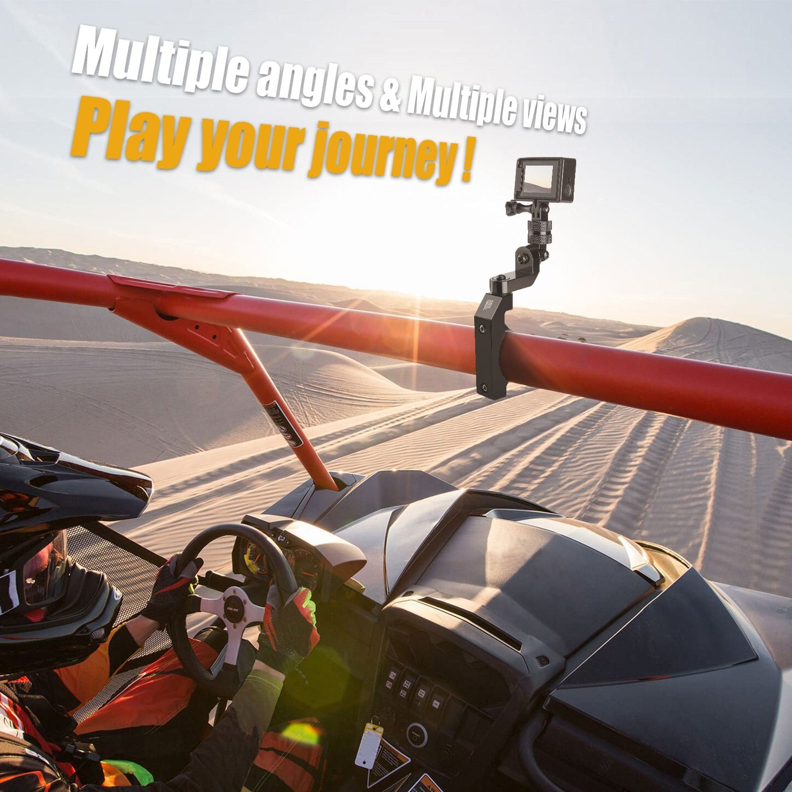 Photo of Universal GoPro Roll Bar Mount by Kemimoto - Premium for UTVs / Side by Sides