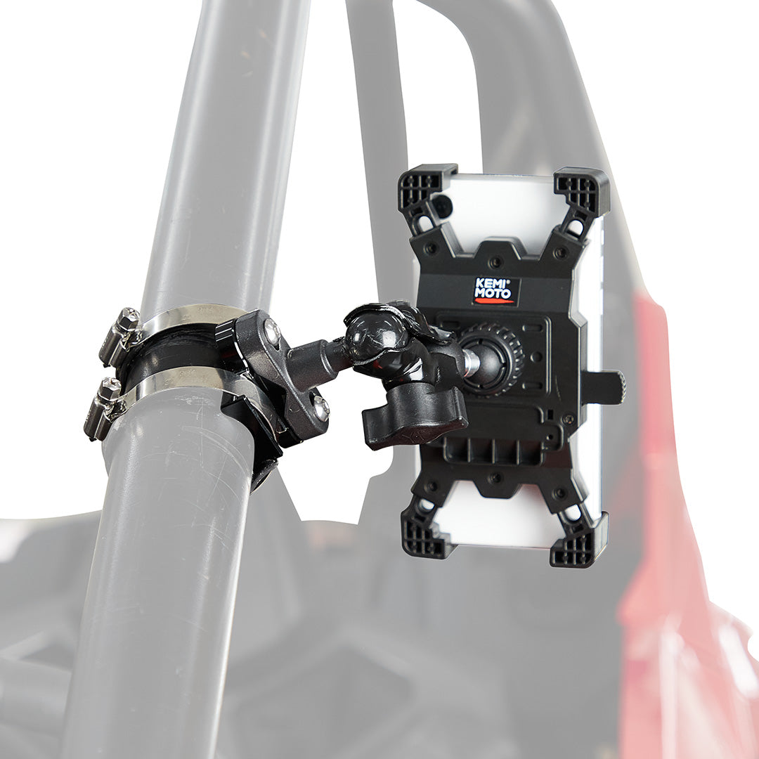 Photo of Universal Phone Holder for 0.6-1.25"/1.5-1.75" Roll Bar by Kemimoto - Premium for UTVs / Side by Sides