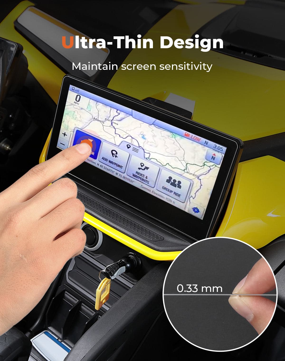 Photo of Screen Protector 10.5" × 4.9“ for Can-Am Maverick R | Ski-Doo by Kemimoto - Premium for UTVs / Side by Sides