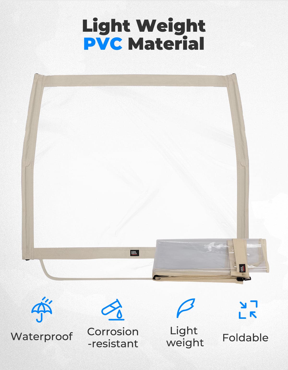 Photo of Kemimoto Foldable Golf Cart Windshield for Club Car DS, Tempo, Precedent by Kemimoto - Premium for UTVs / Side by Sides