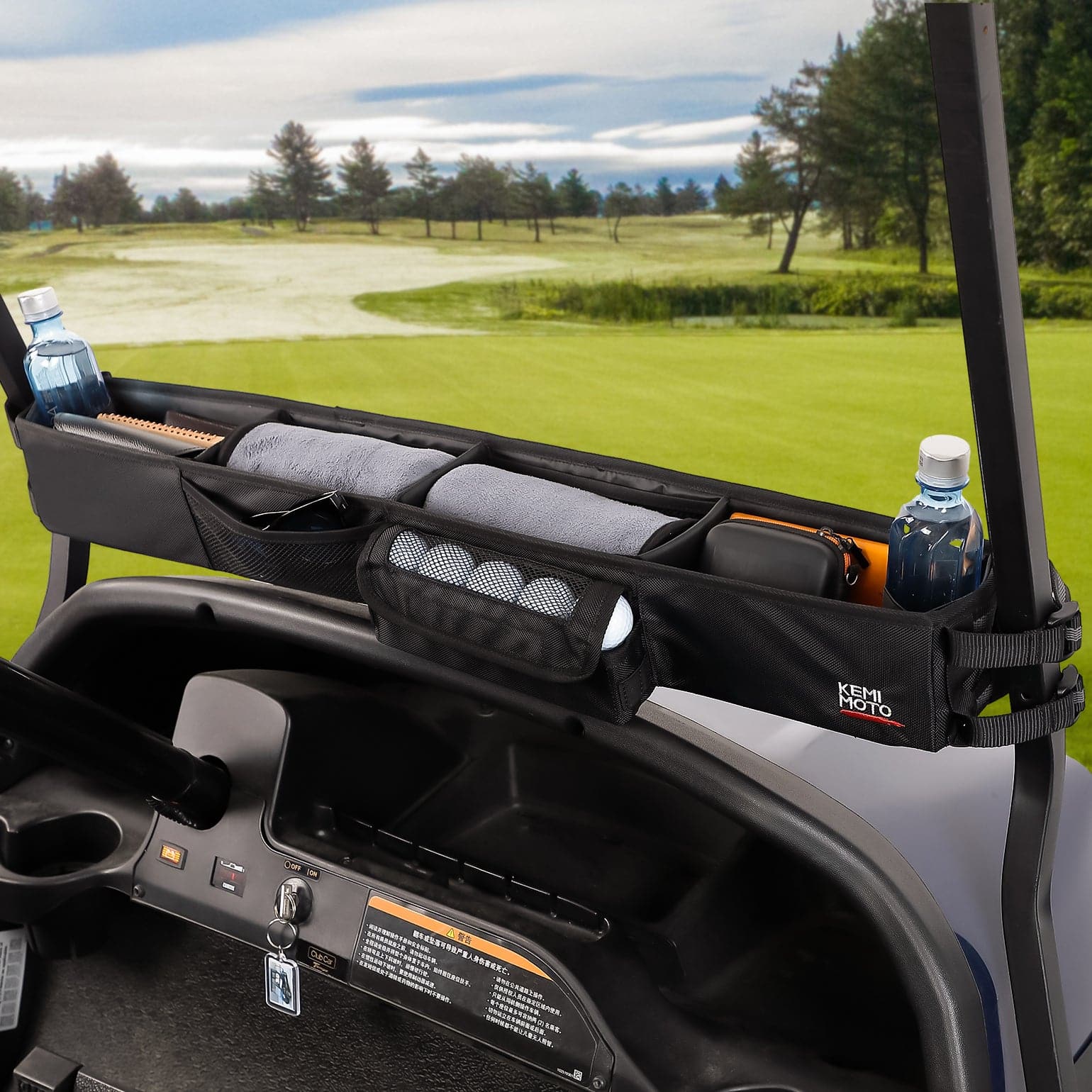 Photo of Upgraded Front Storage Basket for EZGO Drive Club Car Kandi Electric Golf Carts by Kemimoto - Premium for UTVs / Side by Sides