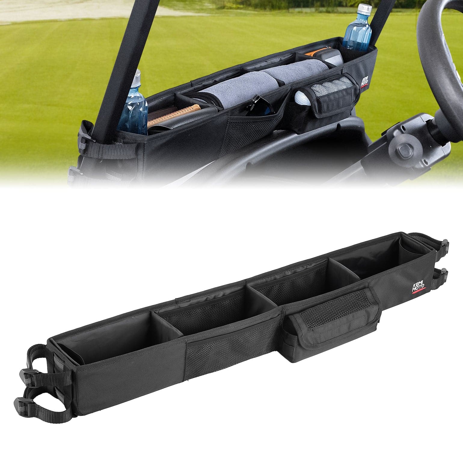 Photo of Upgraded Front Storage Basket for EZGO Drive Club Car Kandi Electric Golf Carts by Kemimoto - Premium for UTVs / Side by Sides