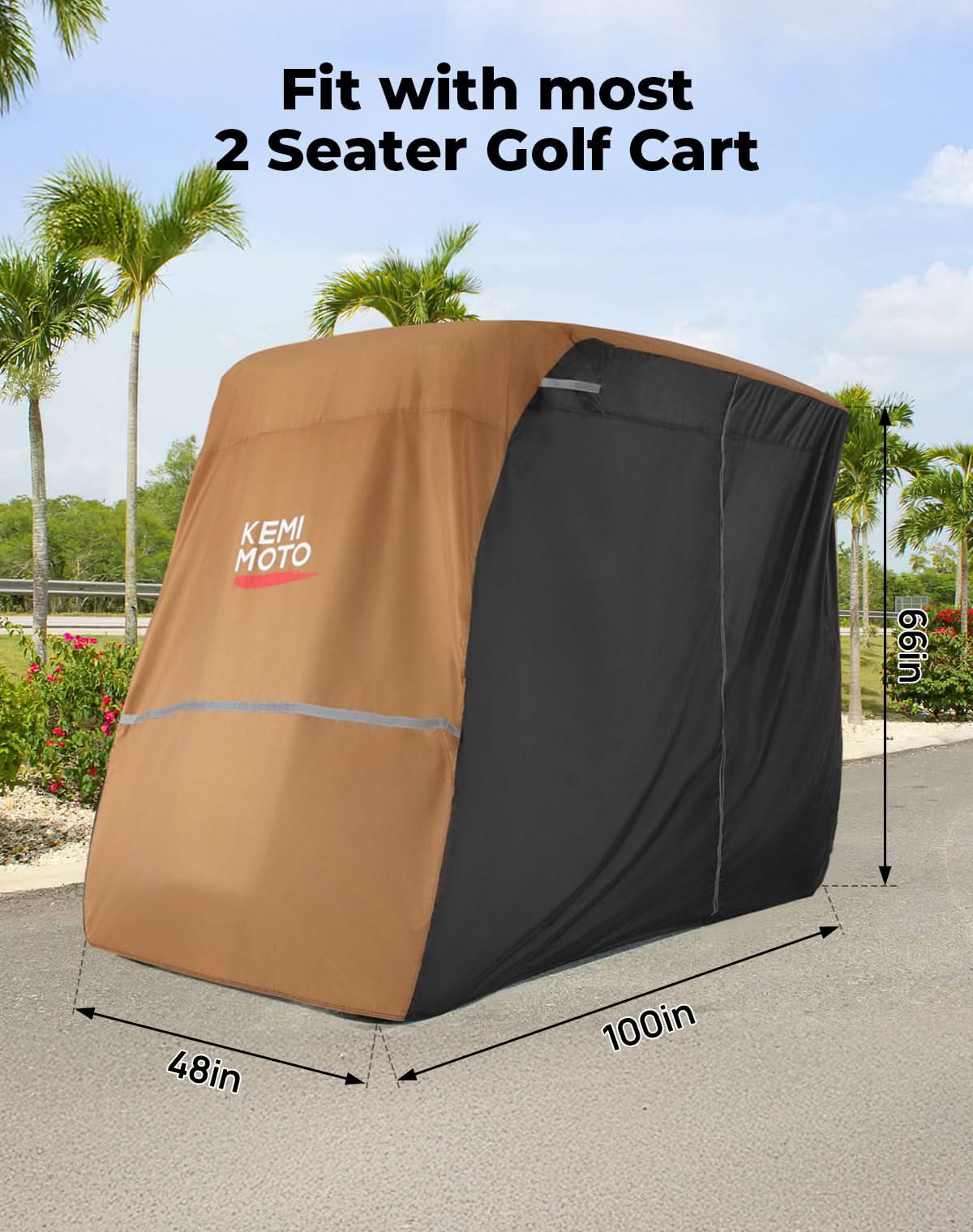Photo of Universal Golf Cart Cover for 2-4 Seats with Storage Bag by Kemimoto - Premium for UTVs / Side by Sides