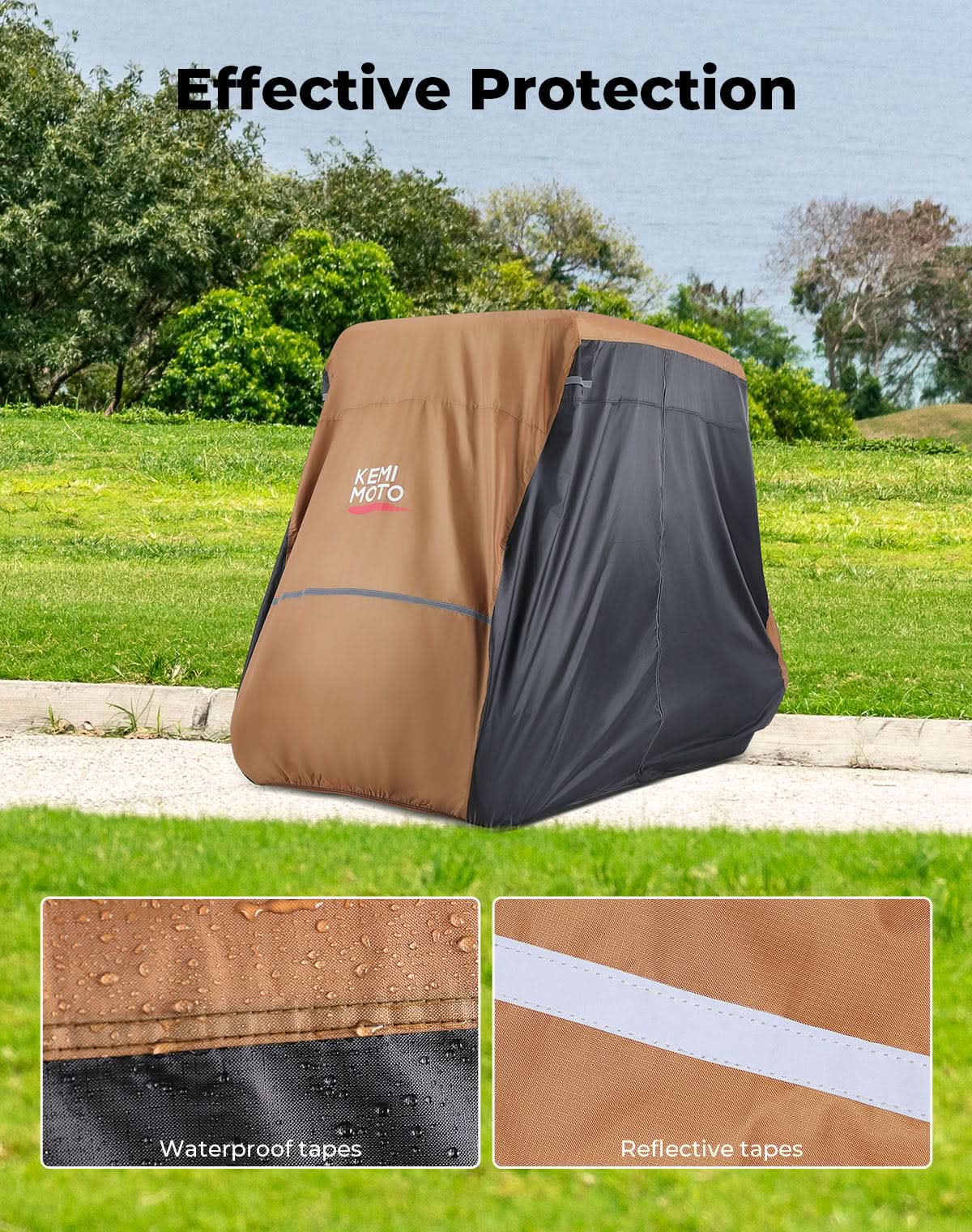 Photo of Universal Golf Cart Cover for 2-4 Seats with Storage Bag by Kemimoto - Premium for UTVs / Side by Sides