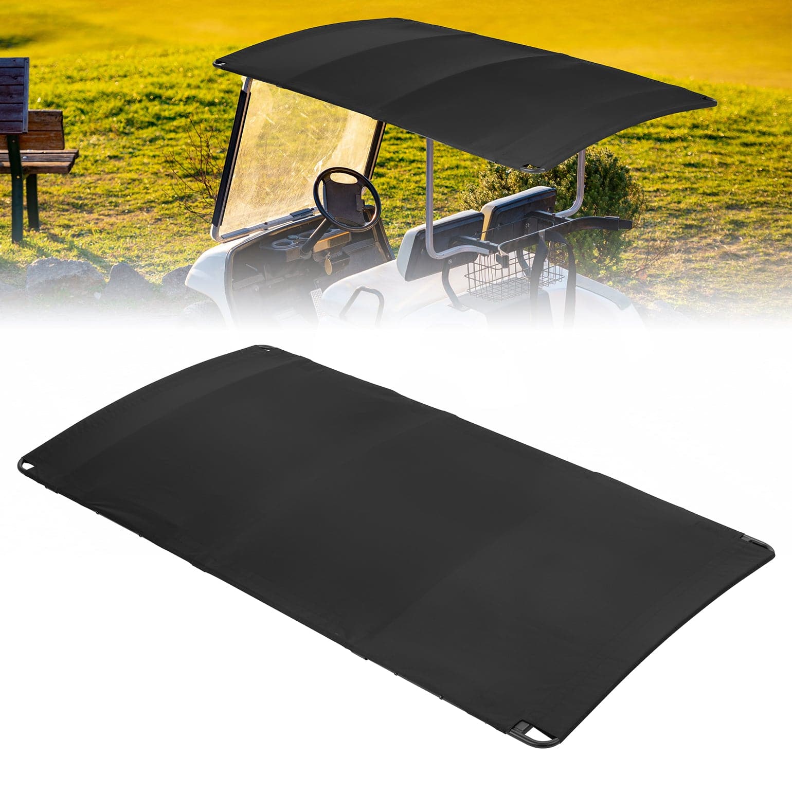 Photo of Golf Cart Roof Canvas Sun Top for EZGO RXV 2008+ by Kemimoto - Premium for UTVs / Side by Sides