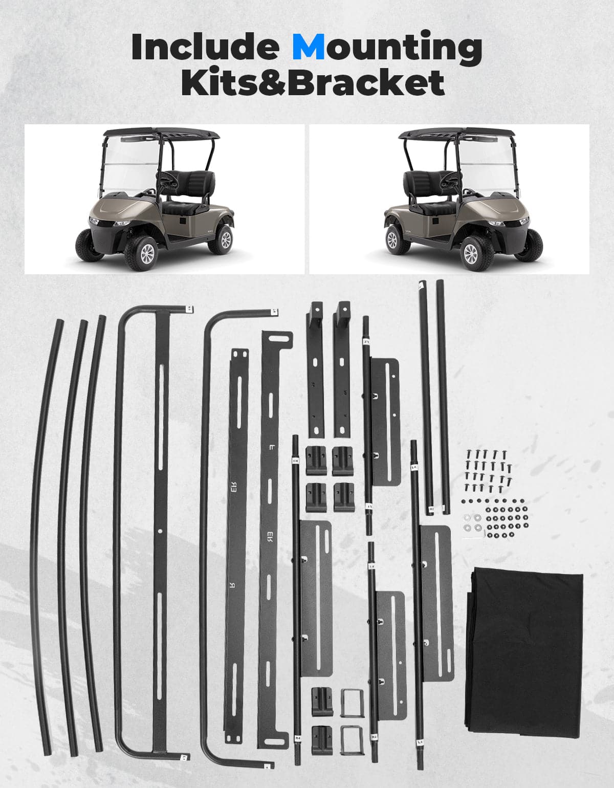 Photo of Golf Cart Roof Canvas Sun Top for EZGO RXV 2008+ by Kemimoto - Premium for UTVs / Side by Sides