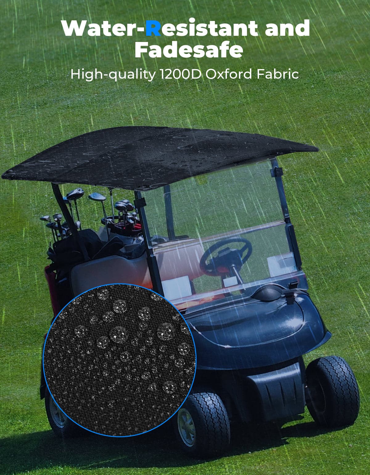 Photo of Golf Cart Roof Canvas Sun Top for EZGO RXV 2008+ by Kemimoto - Premium for UTVs / Side by Sides